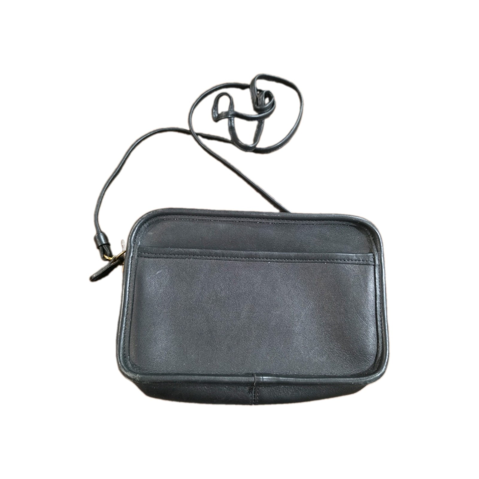 Vtg Coach Carnival Bag 9925 Leather Crossbody Black Minimalist Quiet Luxury 