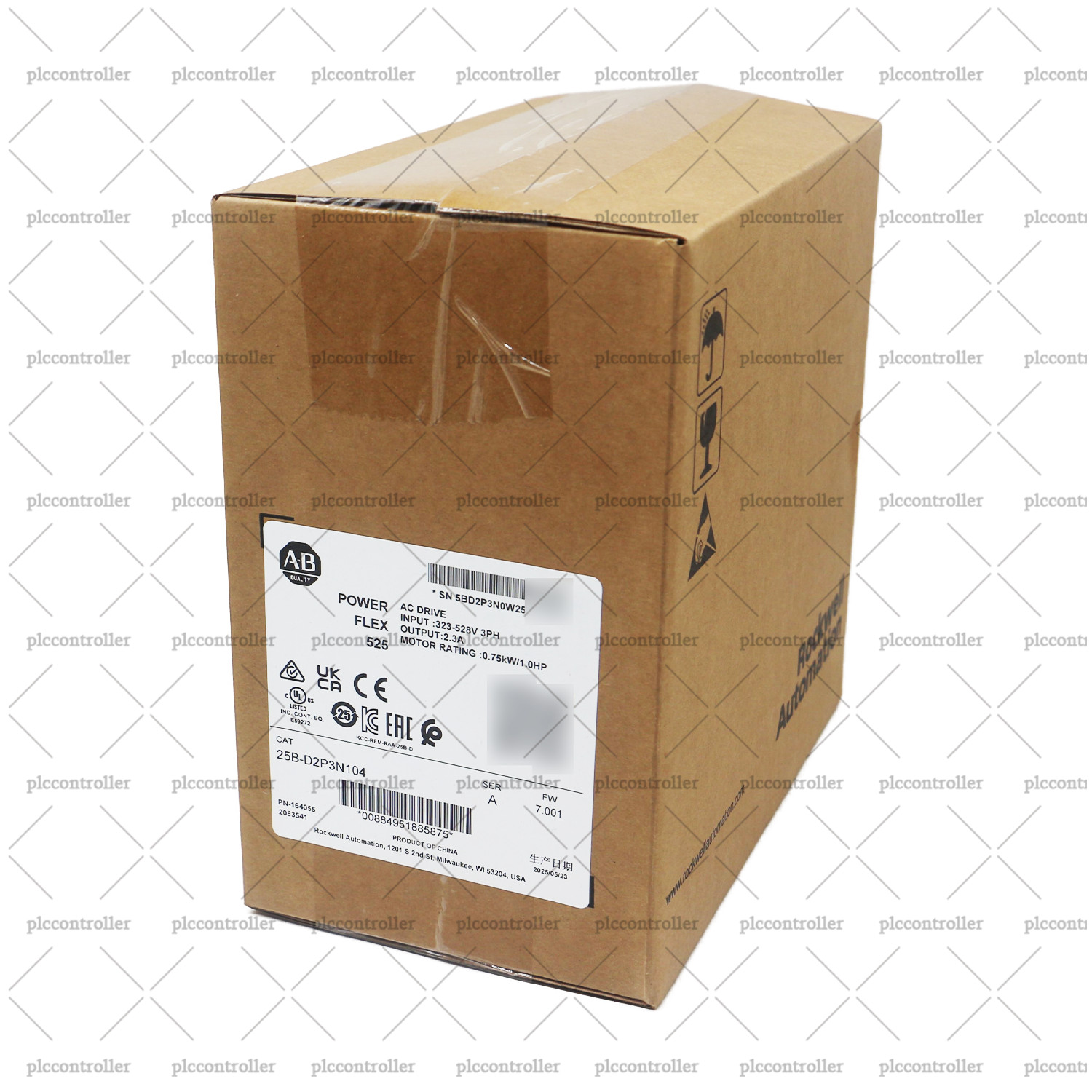 2025 NEW Allen-Bradley 25B-D2P3N104 PowerFlex 525 0.75kW 1Hp AC Drive 3 Phase