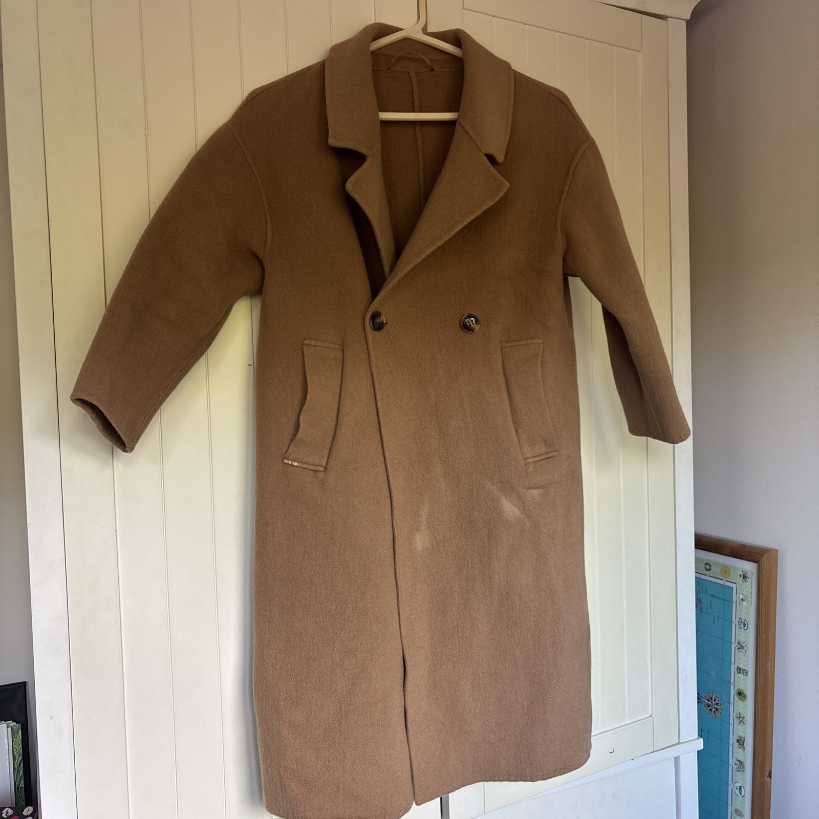 The Curated London coat. Camel xxs SHRUNK/DAMAGED