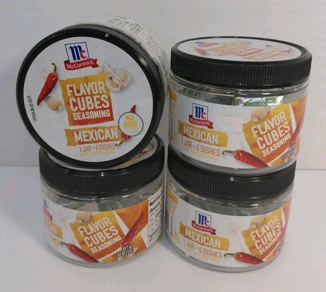 McCormick Mexican Flavor Cubes Seasoning 2.3 oz Lot Of 4 Discontinued Collector McCormick Mexican Flavor Cubes Seasoning 2.3 oz Lot Of 4 Discontinued Collector