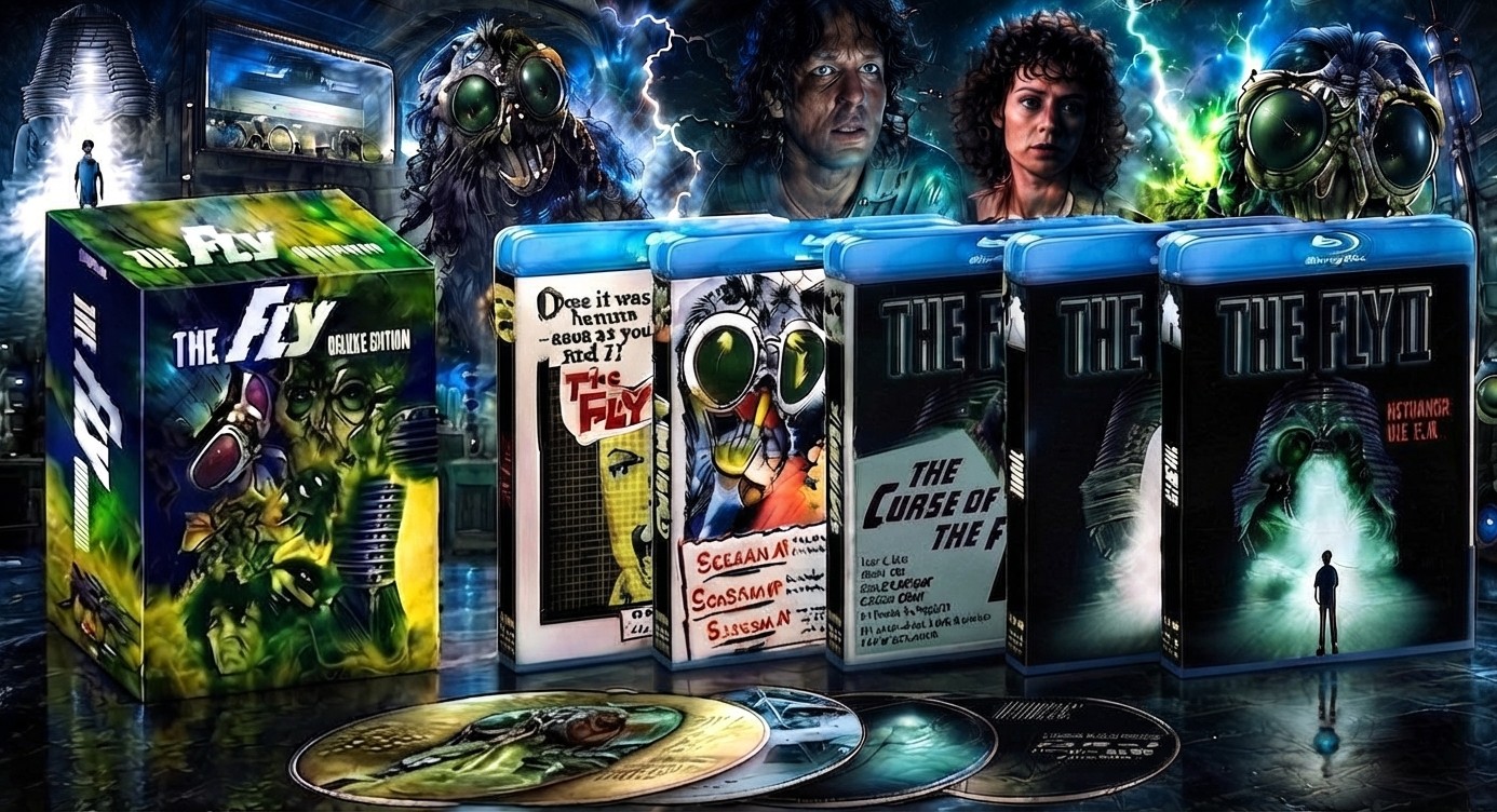 THE FLY-COMPLETE COLLECTION 1959-1989 Scream Factory 5 Film Blu-Ray NEW THE FLY-COMPLETE COLLECTION 1959-1989 Scream Factory 5 Film Blu-Ray NEW