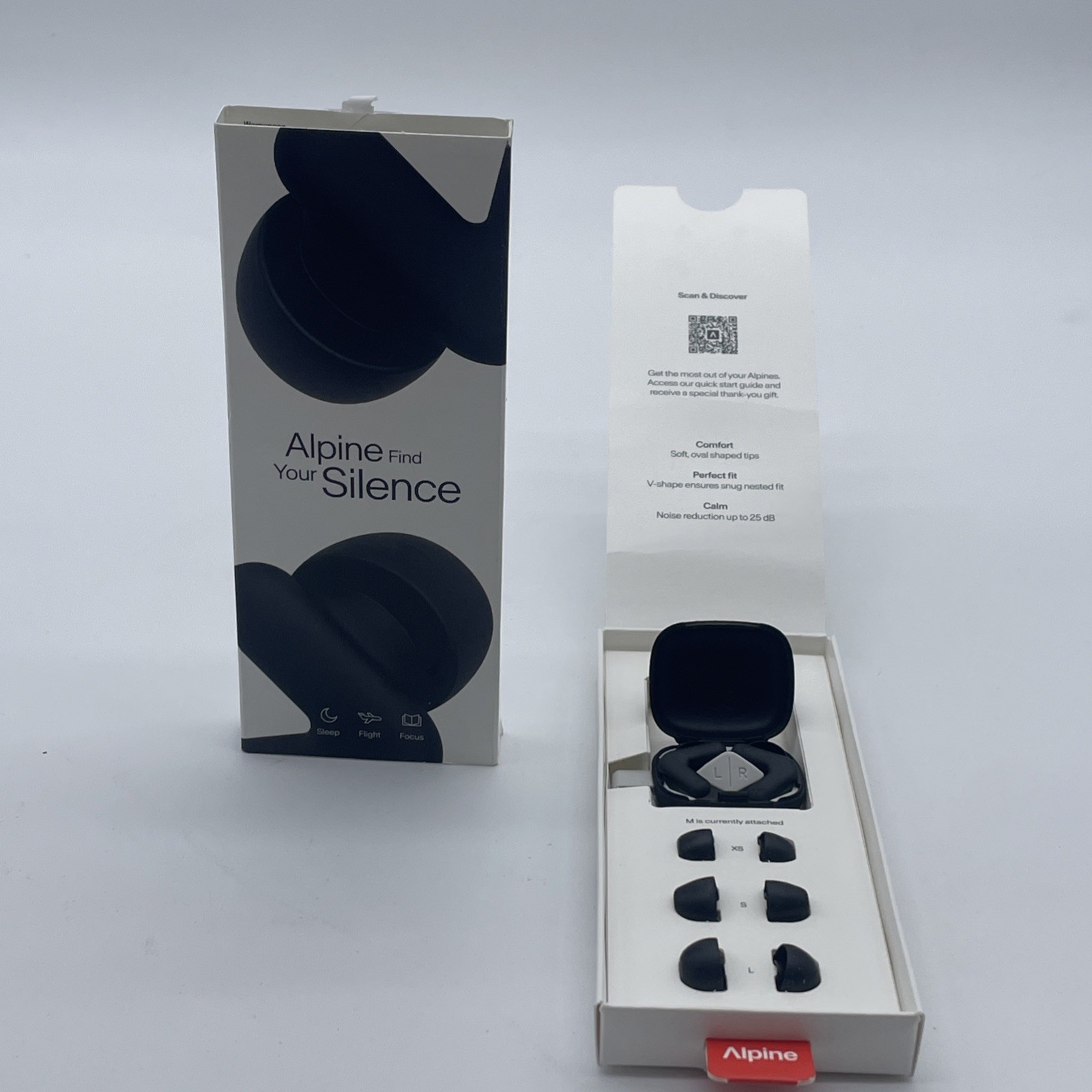 Alpine Silence Earplugs for Sleep, Focus & Travel - V-Shape Snug Fit & Soft-Used Alpine Silence Earplugs for Sleep, Focus & Travel - V-Shape Snug Fit & Soft-Used