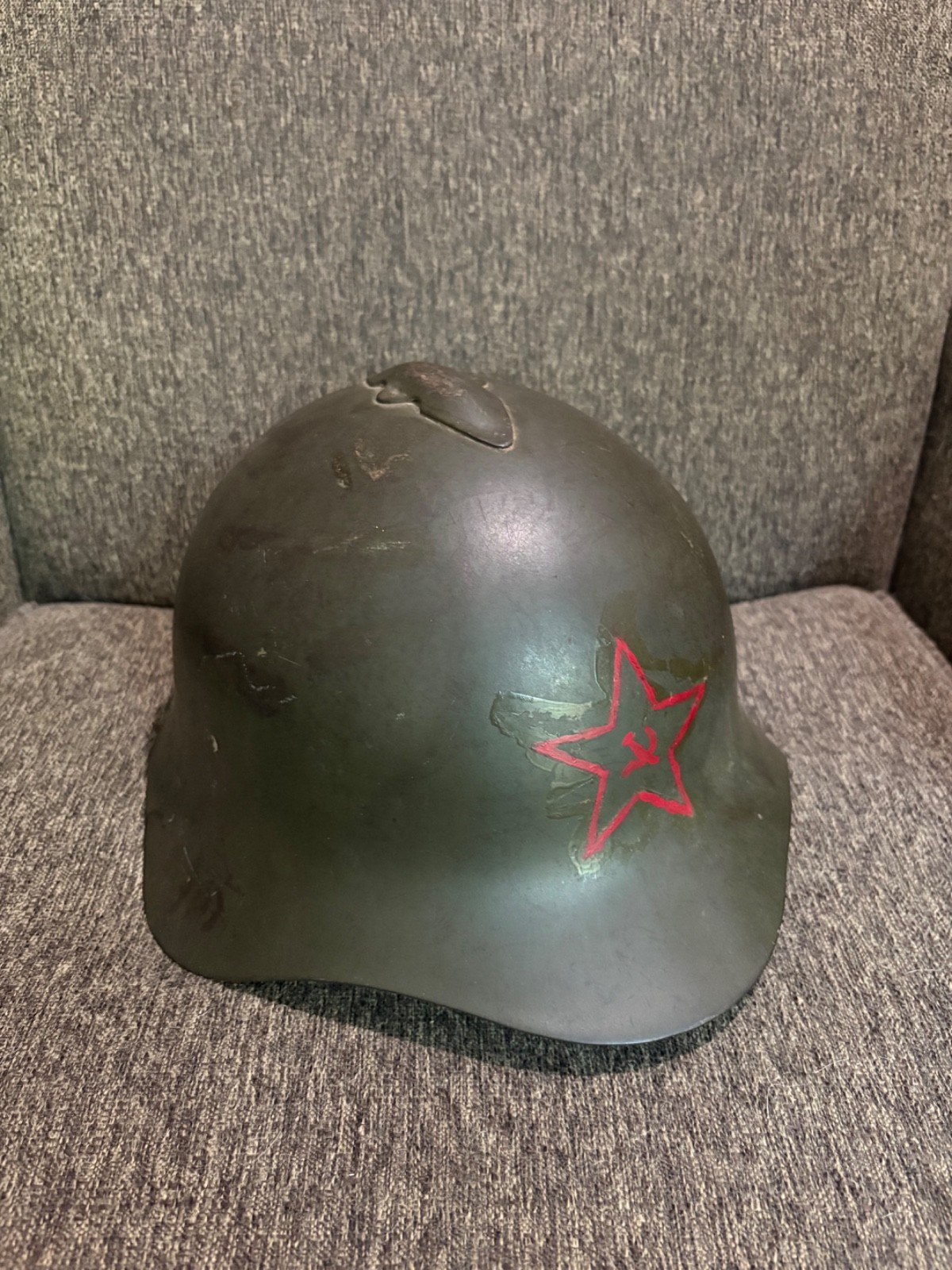 Authentic All Original WWII Russian M36 Helmet SSH-36 Khalkingolka VERY NICE Authentic All Original WWII Russian M36 Helmet SSH-36 Khalkingolka VERY NICE