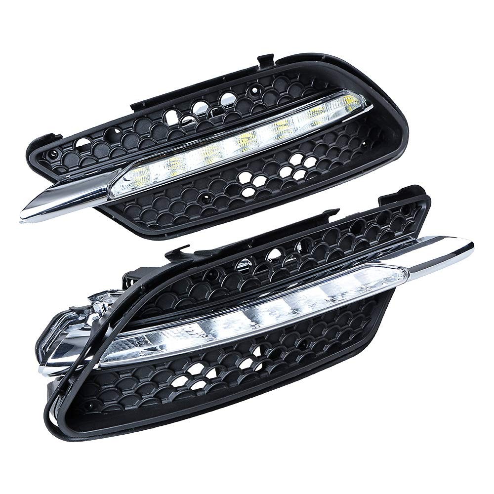 Left + Right LED DRL Daytime Running Light Fog Lamp 6000K Xenon White