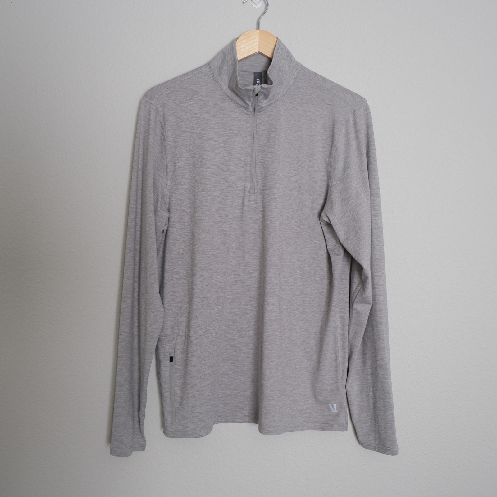 Vuori Ease Performance Half Zip Medium Heather Grey