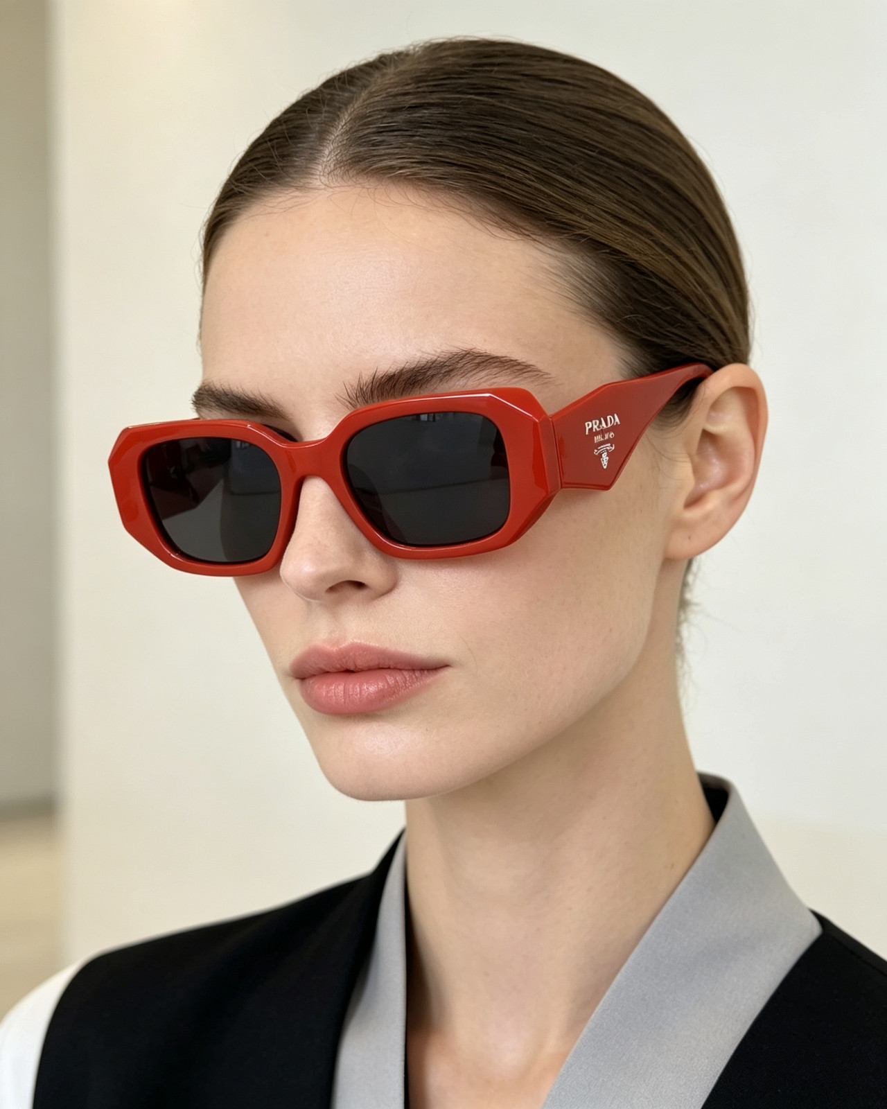 Prada Street-Style Rectangular Unisex Sunglasses 8679 50□20-143