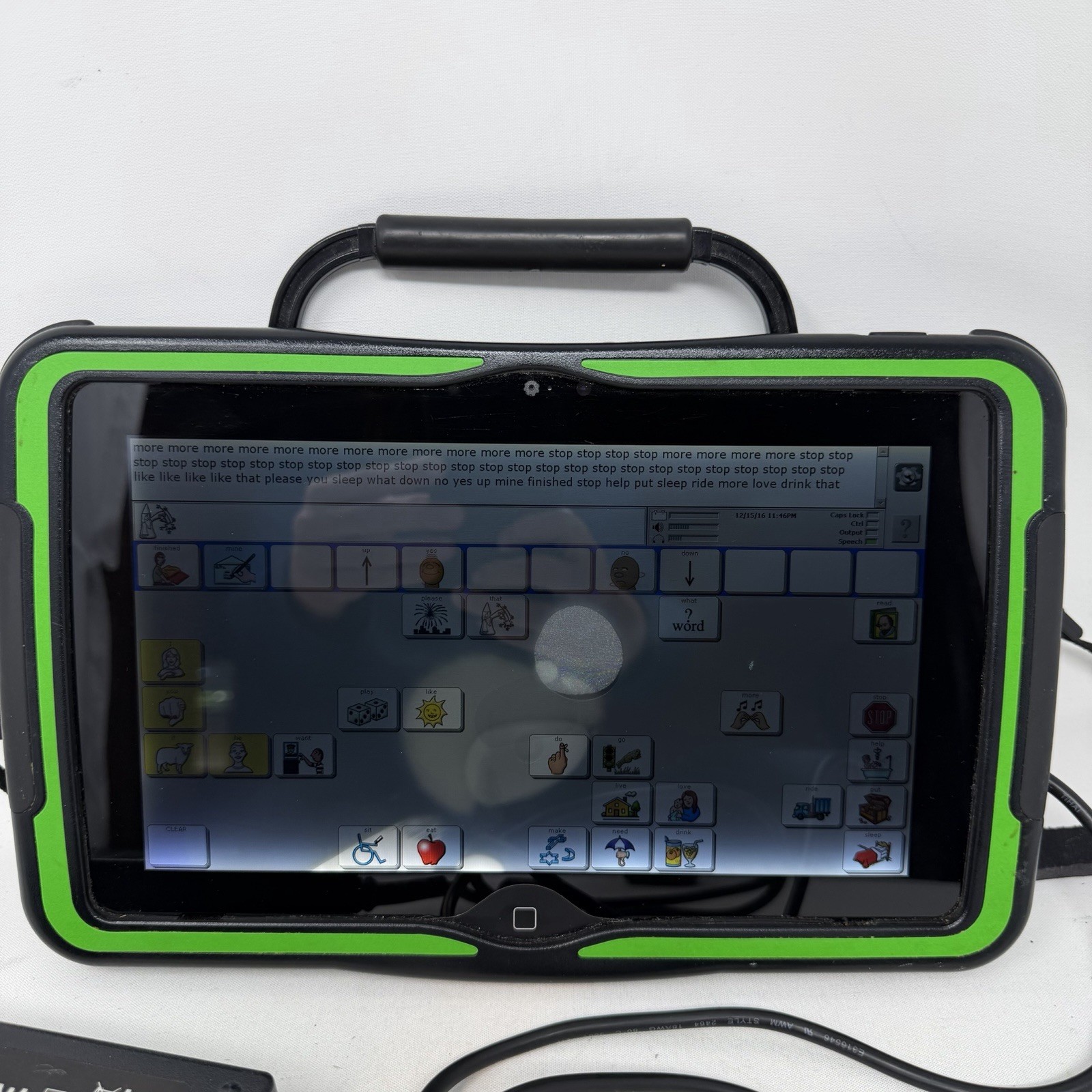 PRC Accent 1000 AAC Speech Communication Device w/ Charger Screen Discoloration