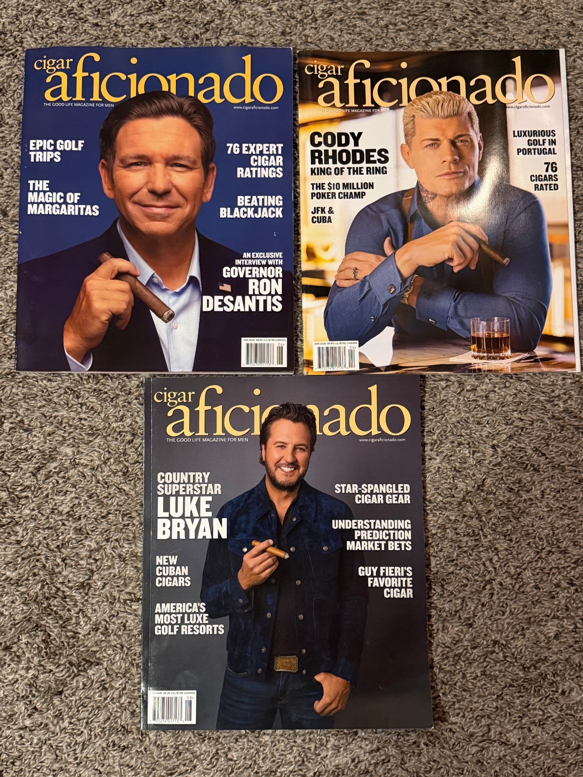 Cigar Aficionado  magazine 2026 issues (lot of 3)