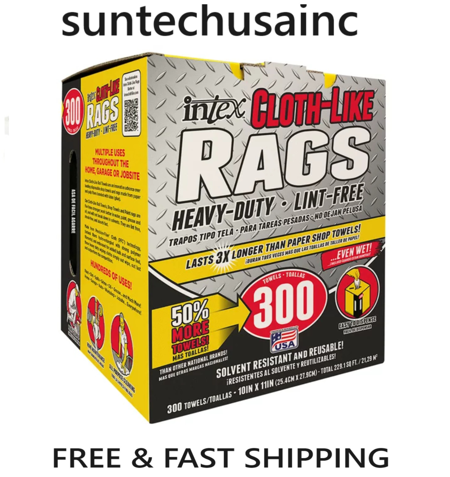 Intex Cloth-Like Rags in a Box 300 Towels, 10 Intex Cloth-Like Rags in a Box 300 Towels, 10