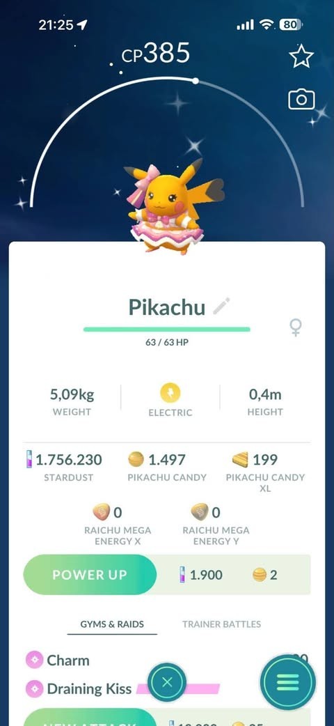 Pokémon✿go✿Shiny Pikachu popstar✿Pikachu Rockstar✿Digital✿