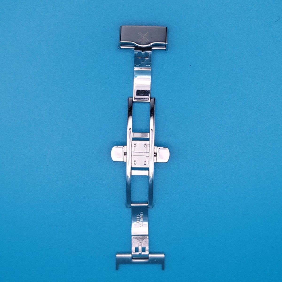 MUHLE GLASHUTTE 16mm Silver Tone Butterfly Buckle Used