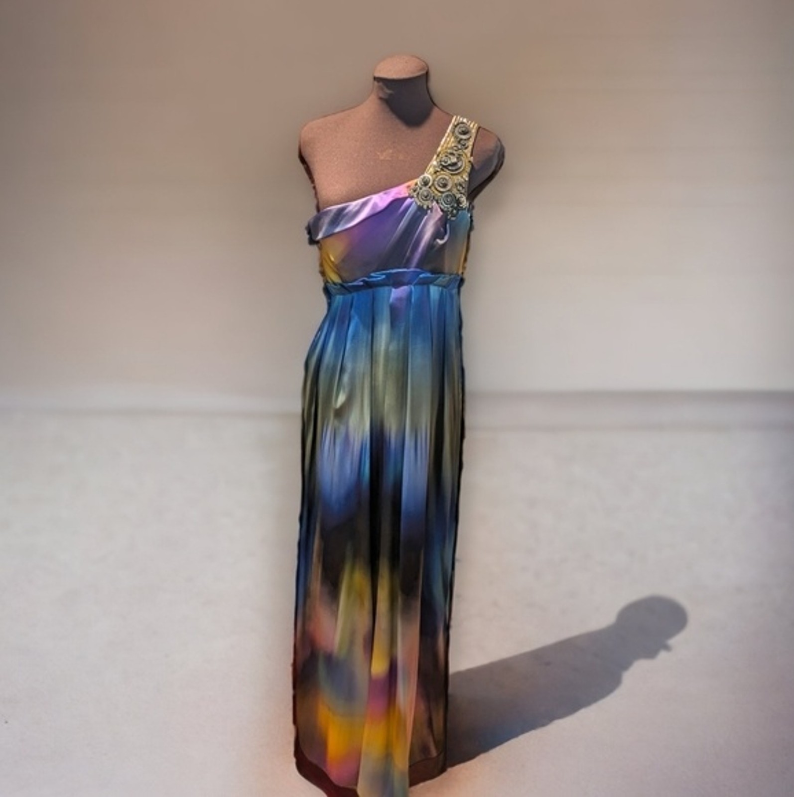 Matthew Williamson Beaded One Shoulder Silk Dress Matthew Williamson Beaded One Shoulder Silk Dress