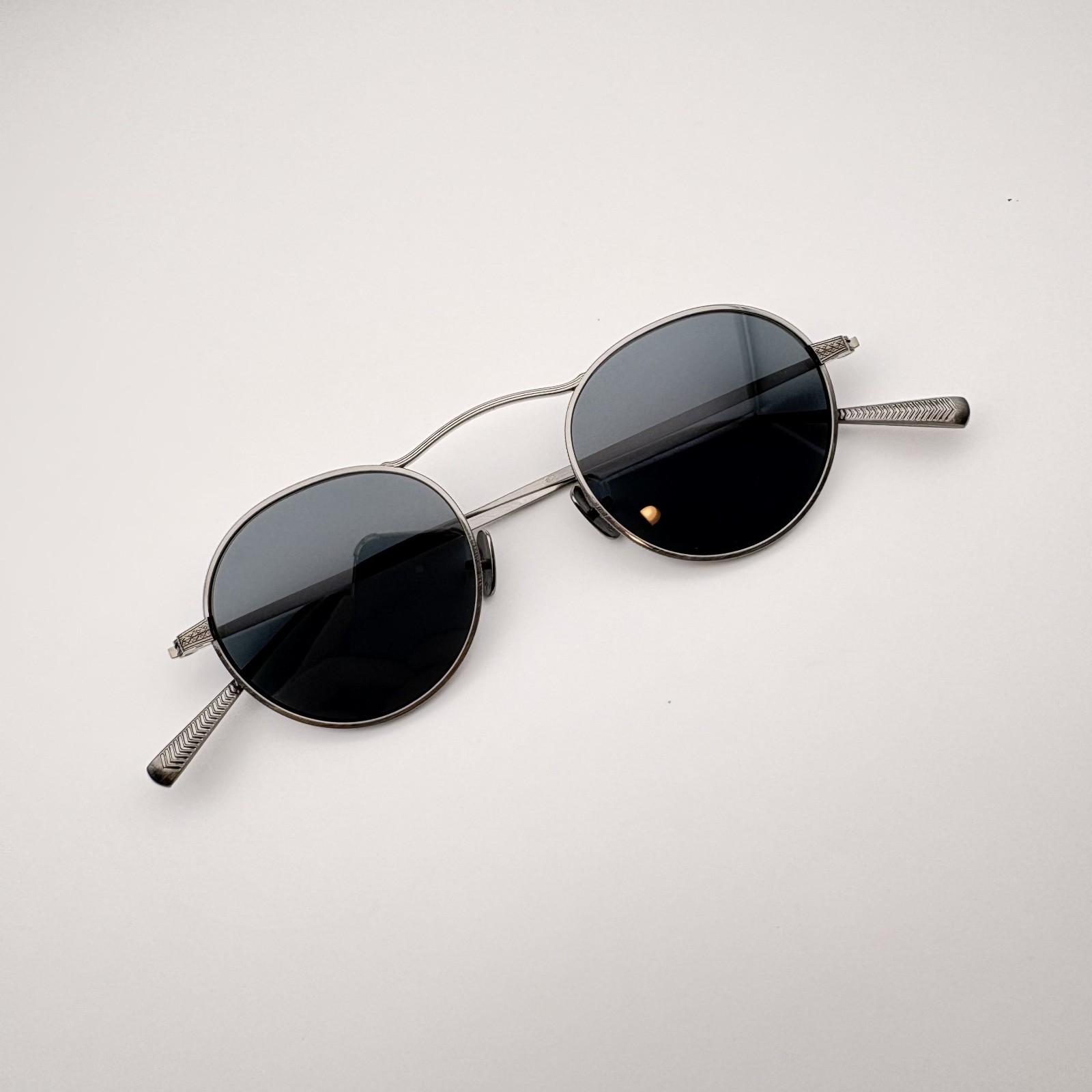 NEW EYEVAN SAFARI-E P-BK Pewter Silver Black Lens Sunglasses Japan 46mm