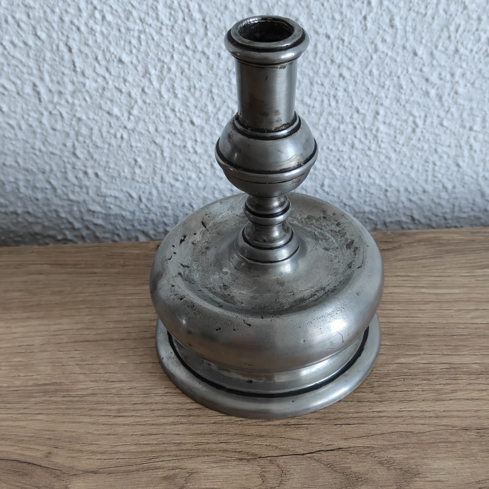 Antique 17th Century Bulbous Base Pewter Candlestick Early European Collectible Antique 17th Century Bulbous Base Pewter Candlestick Early European Collectible