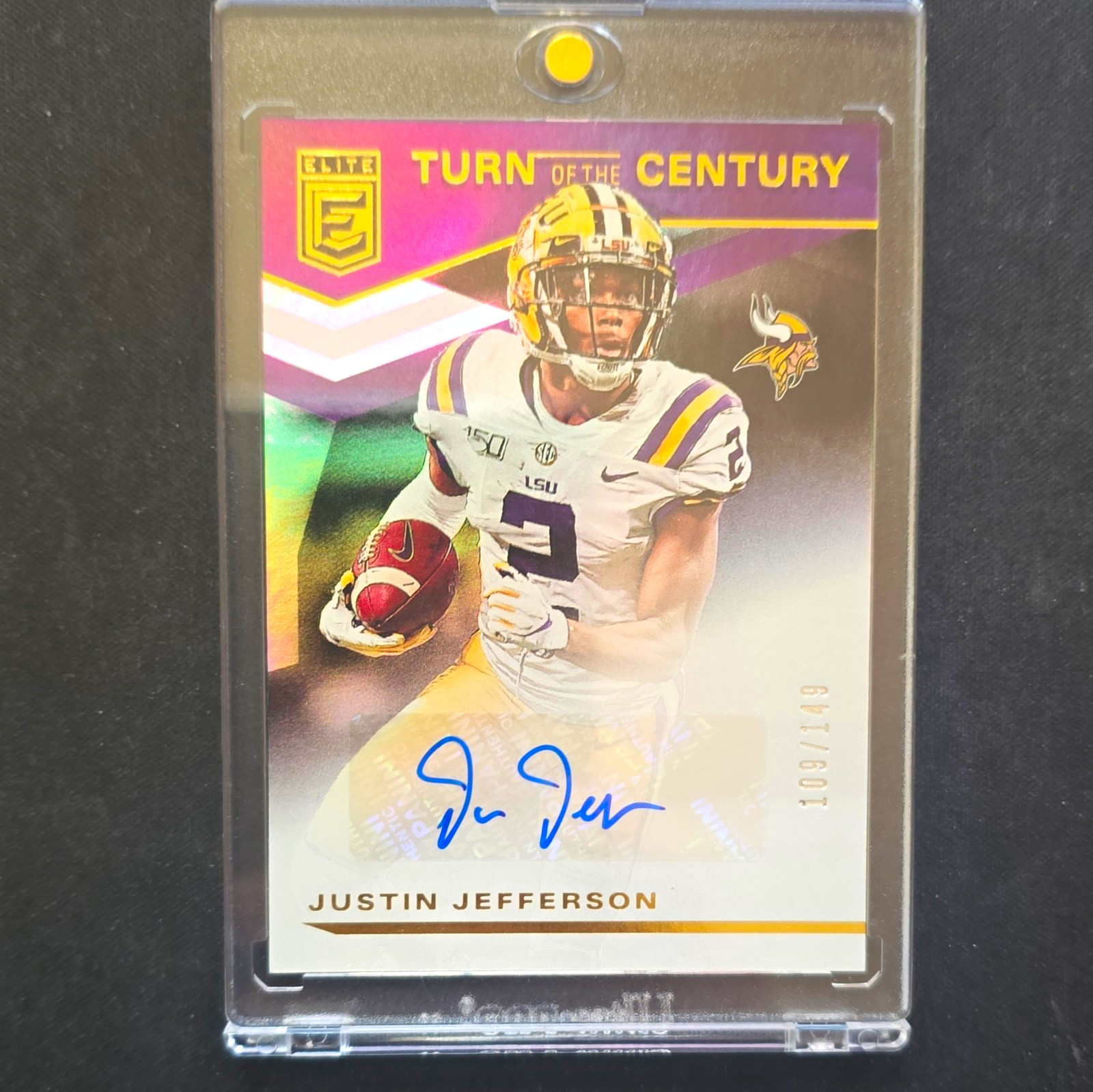 2020 Panini Donruss Elite -Turn of the Century Auto Justin Jefferson #TC-JJ /149 2020 Panini Donruss Elite -Turn of the Century Auto Justin Jefferson #TC-JJ /149