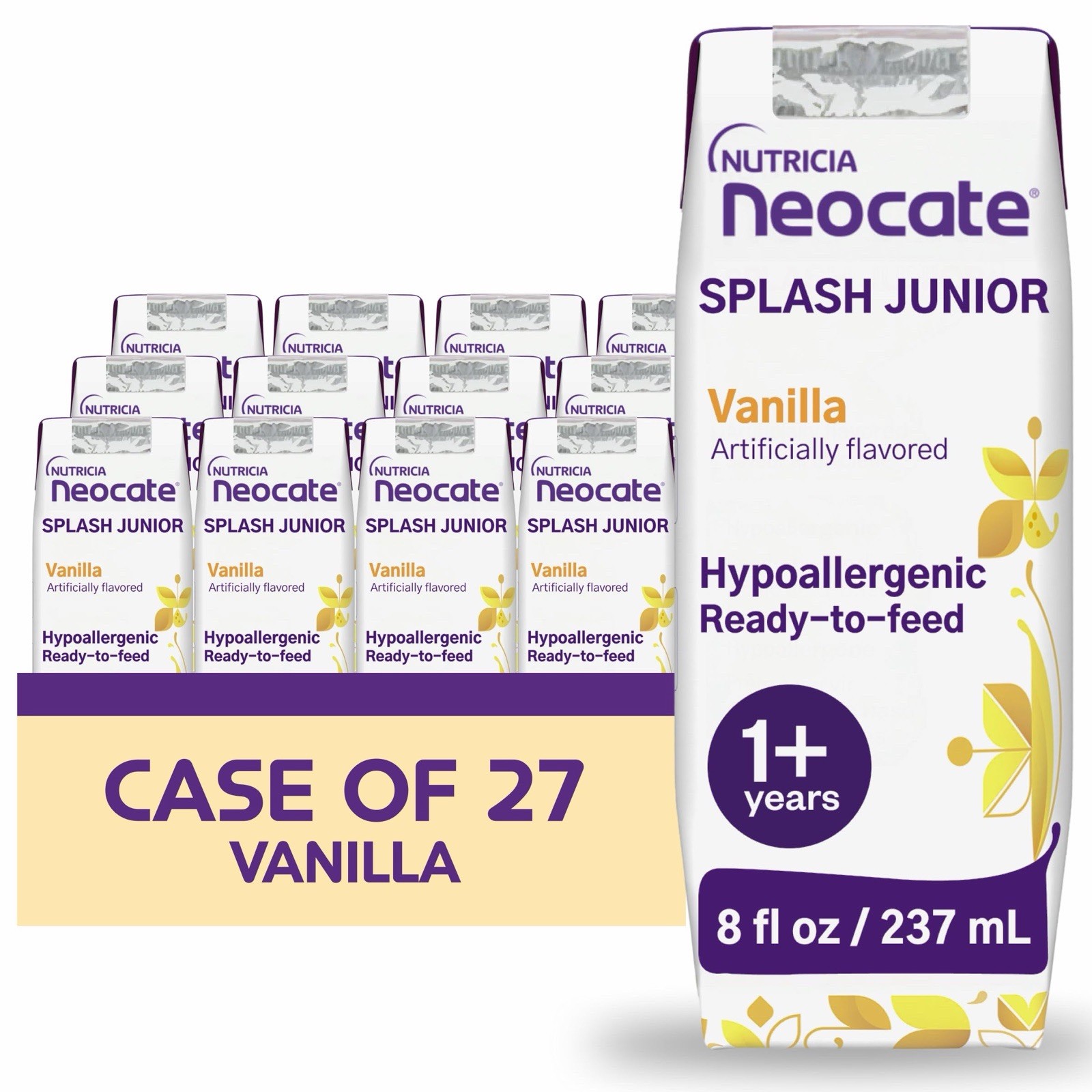 Neocate Splash Vanilla Lot of 27 Cartons Nutricia Exp 02/27 
