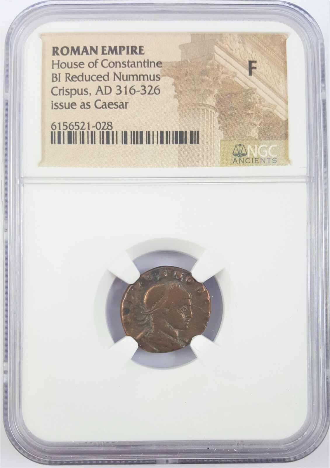 NGC F Roman AE3 Crispus AD 316-326 NGC Ancients Certified Fine Bi Nummus