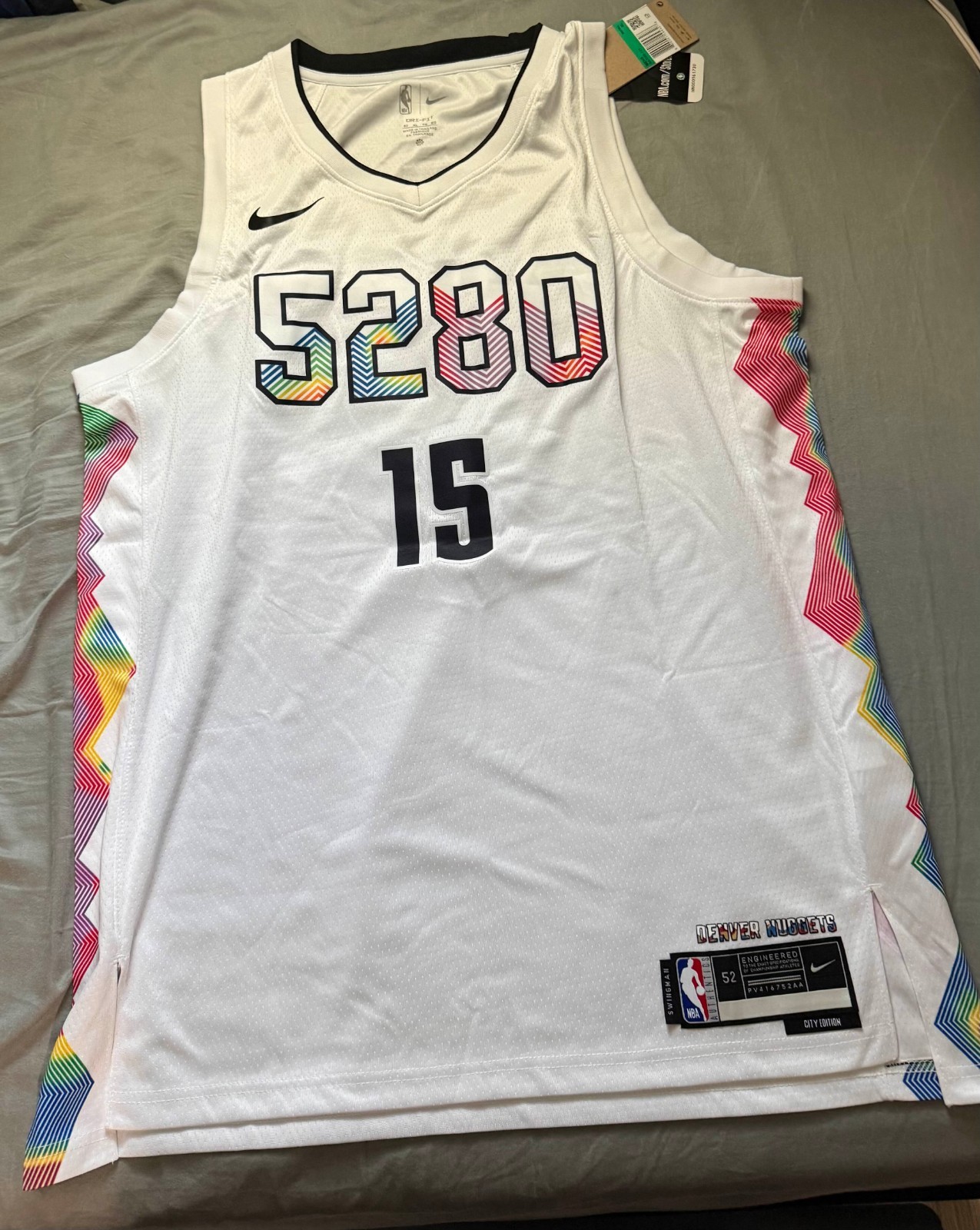 Nike Nikola Jokic Denver Nuggets City Edition Swingman Jersey White Size 52 NWT
