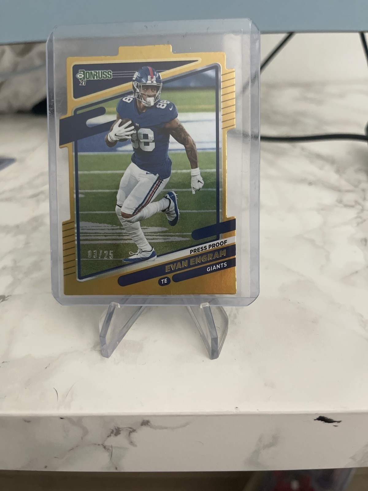 2021 Panini Donruss Evan Engram Giants #81 Press Proof Gold Die-Cut /25 2021 Panini Donruss Evan Engram Giants #81 Press Proof Gold Die-Cut /25