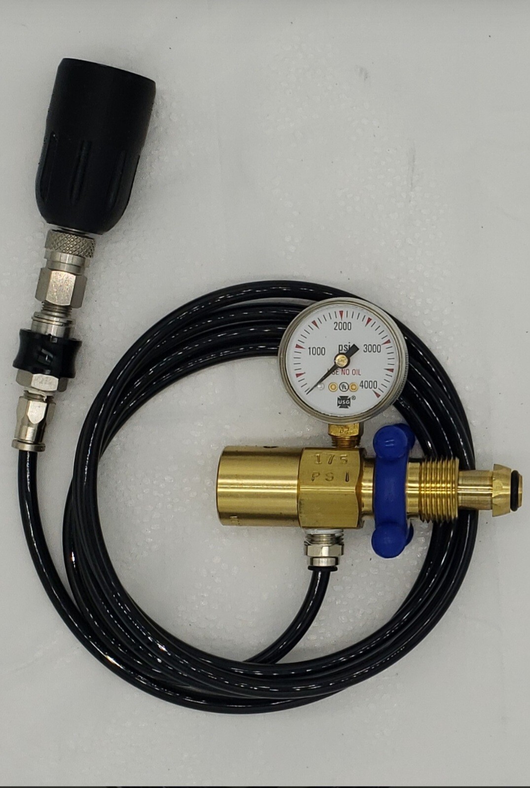 Argon Wine Adapter w/ 175 PSI Regulator, 5 FT  Tubing and Slide Check Valve 