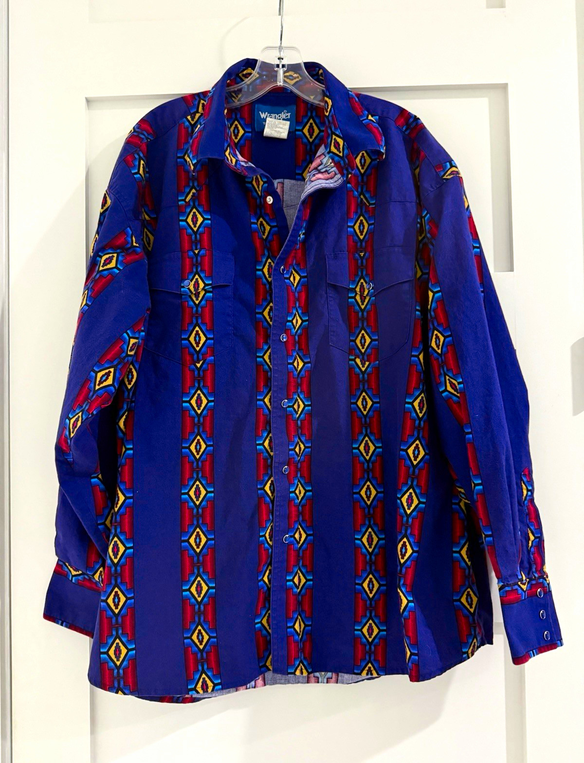 Vintage Wrangler Men\'s 2XL Western Long Sleeve Button-Up Pockets Vintage Wrangler Men\'s 2XL Western Long Sleeve Button-Up Pockets