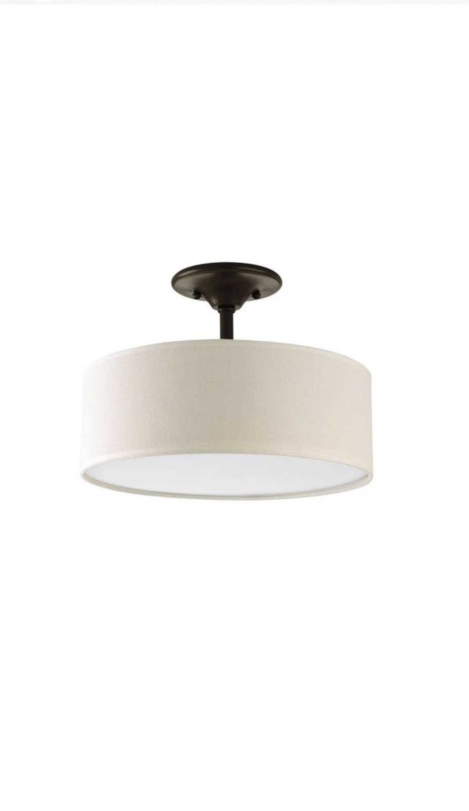 Progress Lighting Inspire 13-in Antique Bronze 2 -Light Semi-flush Fabric Shade
