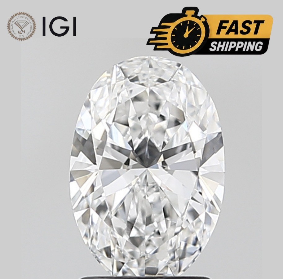 1.56 Ct Oval Cut IGI Certified Lab Grown CVD Diamond E Color VS1 Clarity Stone