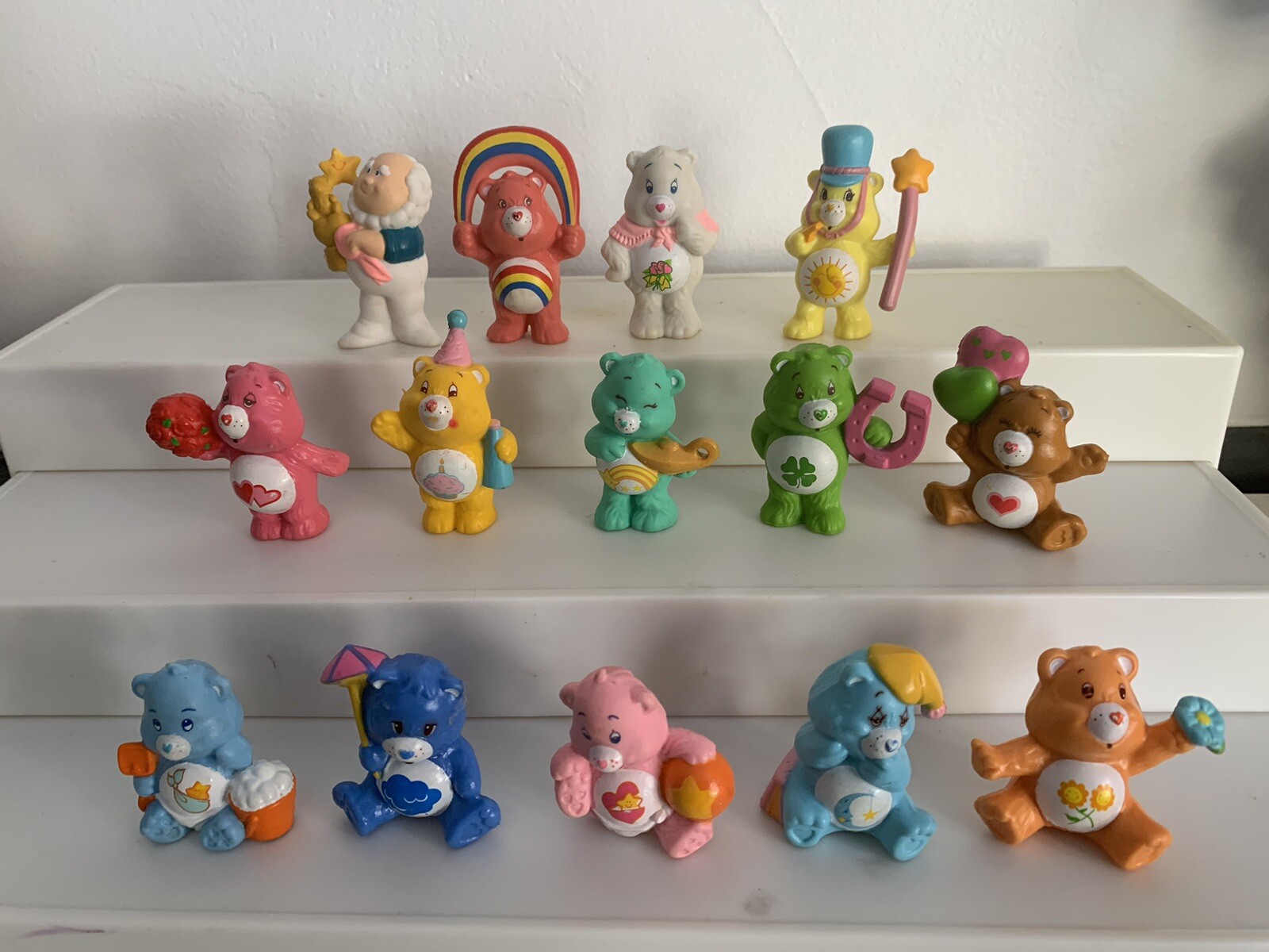 14 Vintage PVC 1980\'s American Greetings Mini Care Bear Figures 14 Vintage PVC 1980\'s American Greetings Mini Care Bear Figures