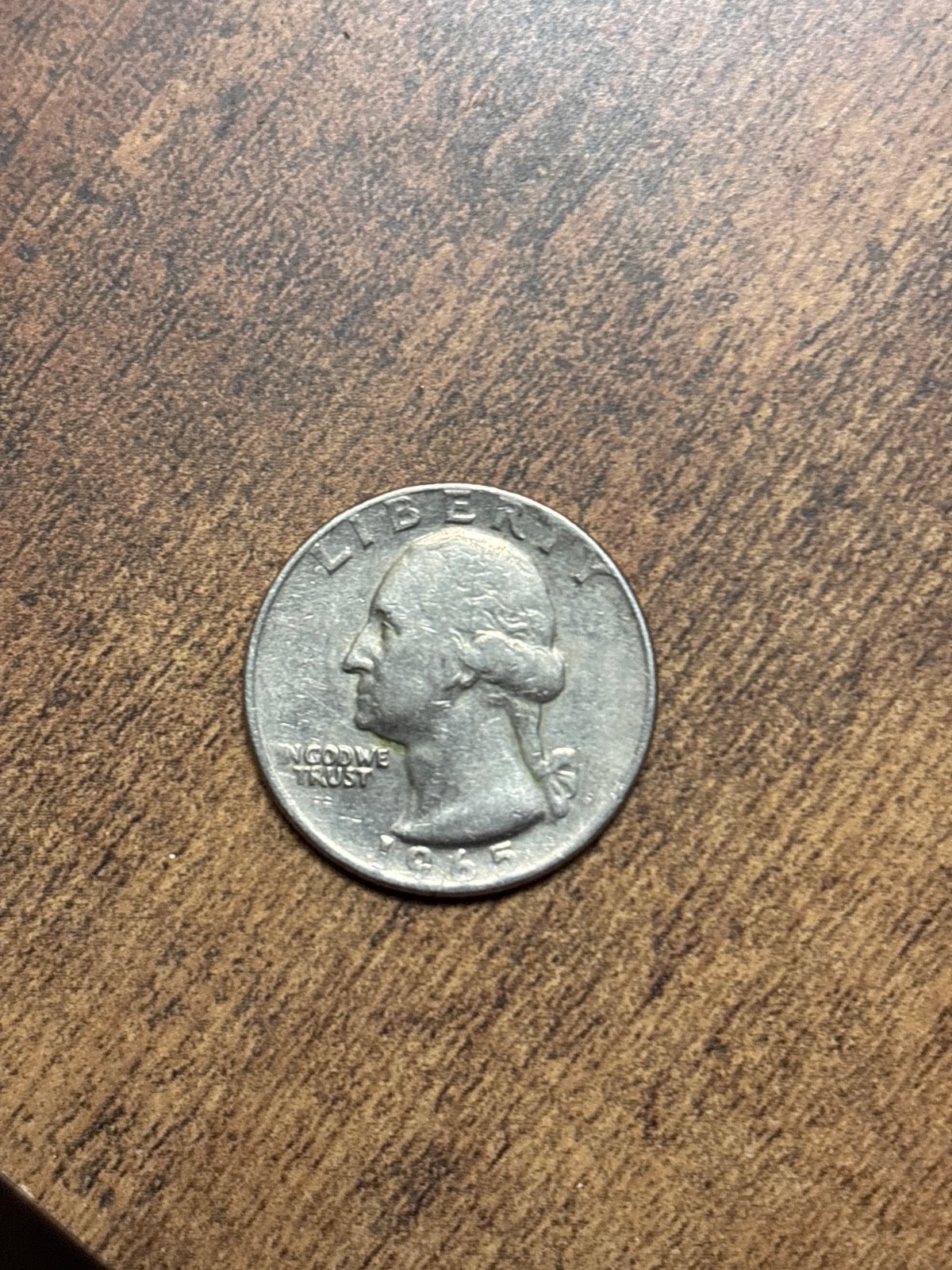 1965 Washington Quarter No Mint Mark rare Coin Collectable