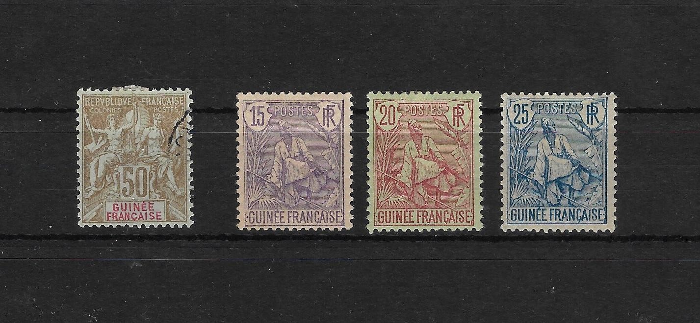 French Guinea 15,23-5 fine mint HR & used. Scott $84