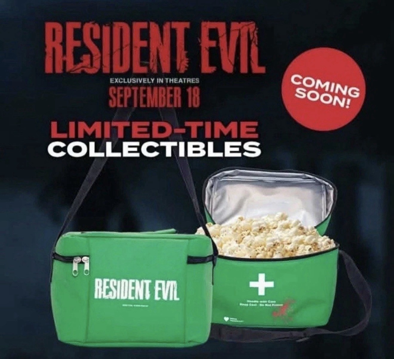 Resident Evil 2026 Popcorn Bucket Insulated Medical Courier Bag In Hand Resident Evil 2026 Popcorn Bucket Insulated Medical Courier Bag In Hand