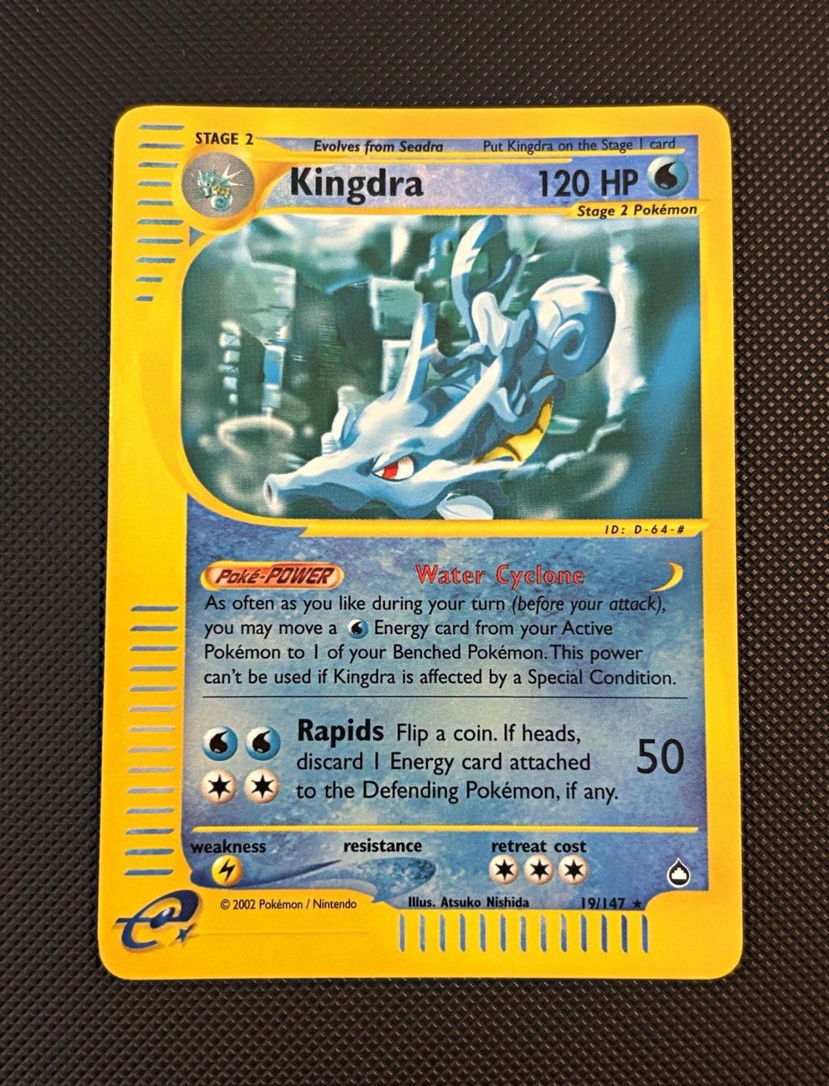 Kingdra 19/147 Aquapolis Reverse Holo Rare E-Reader Pokemon Card NM