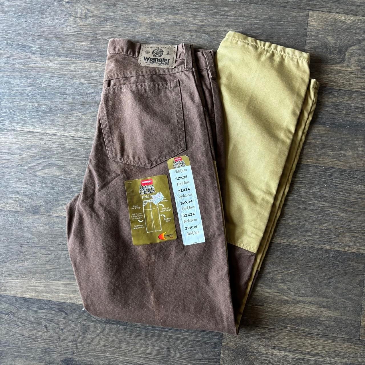 Deadstock Vintage Double Knee Wrangler Outdoor Gear Field Jeans Brown 32x34