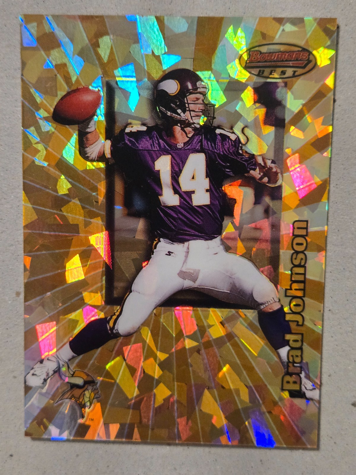 BRAD JOHNSON VIKINGS 1998 Bowman's Best Atomic Refractor #81 #'d 063/100 RARE