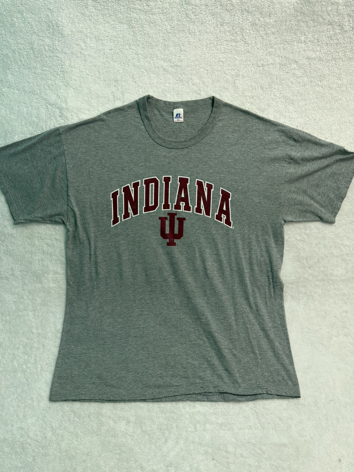 Vintage Indiana Hoosiers T-Shirt Mens XL Gray Russell Athletic College 90s
