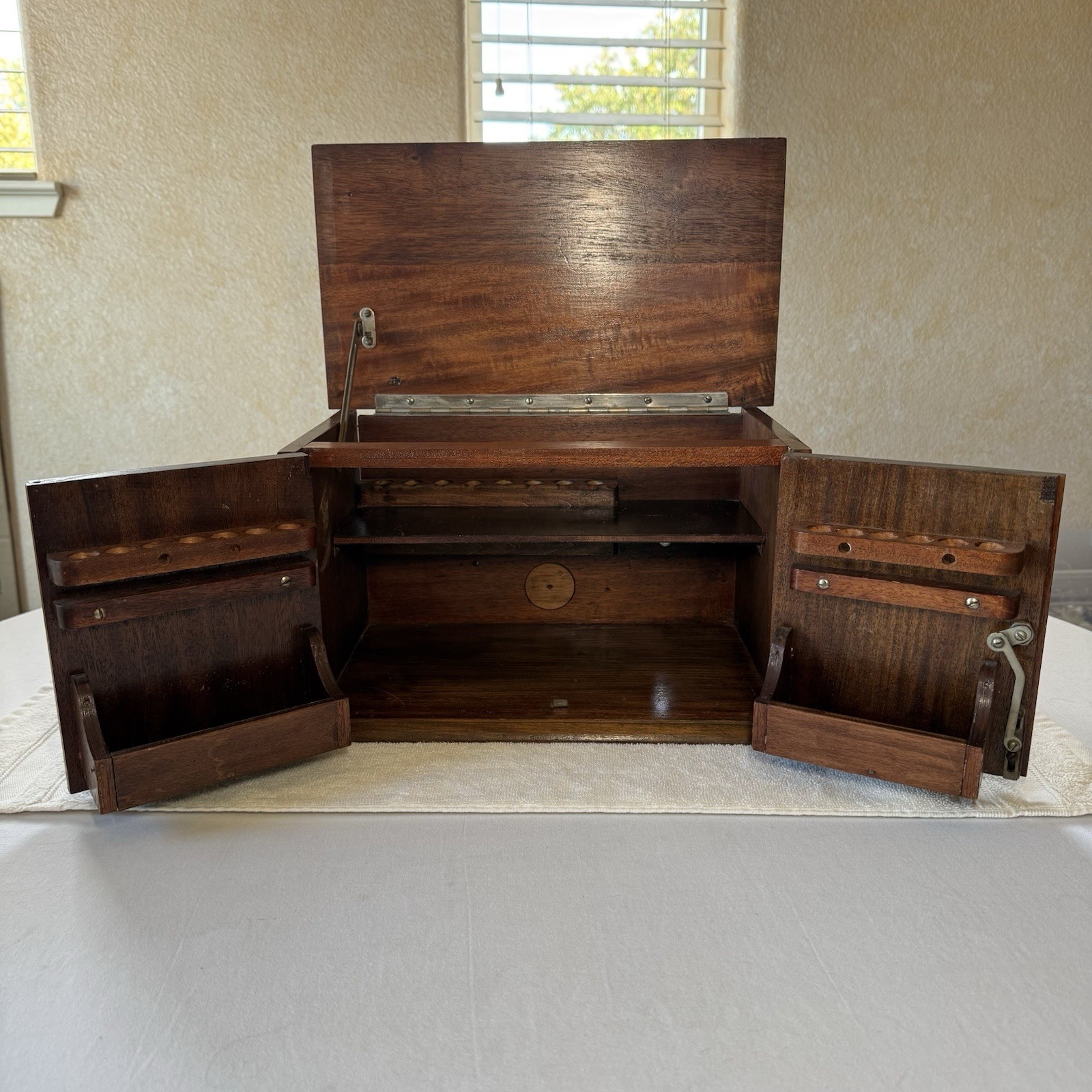 Antique Apothecary Traveling Medicine Cabinet Case Mahogany Wood Georgian 19th?