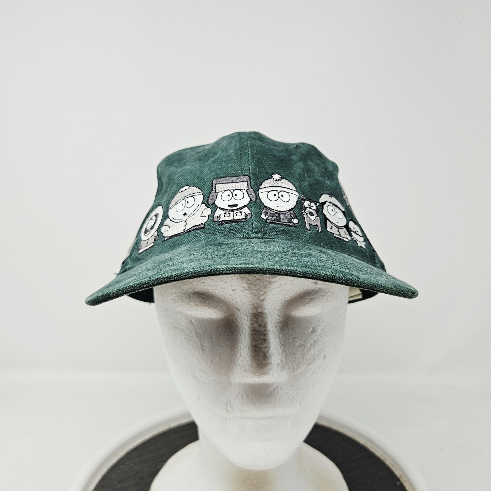 Vintage South Park Hat Cap Baseball Strap Back One Size Green Mens Cartoon 90s