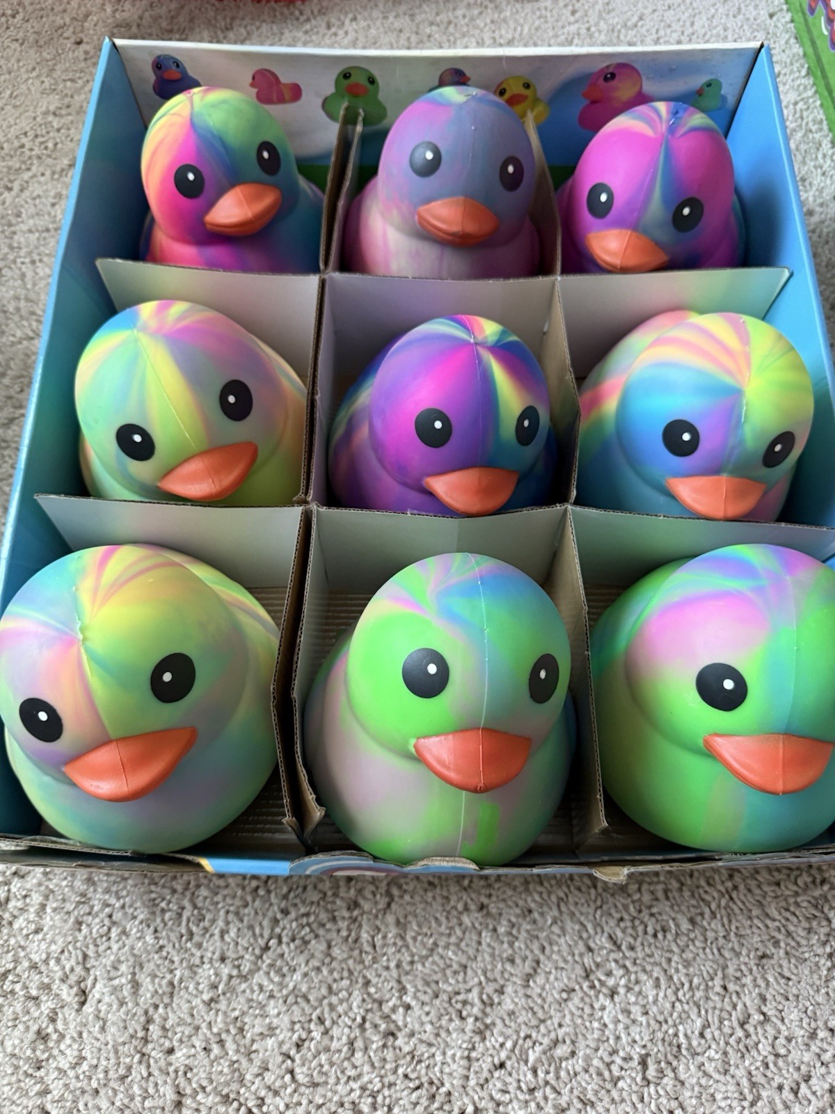 Viral Sunny Days Squeezy Tie Dye Rubber Duck Squishy (Blue/Pink/Green/Yellow…)