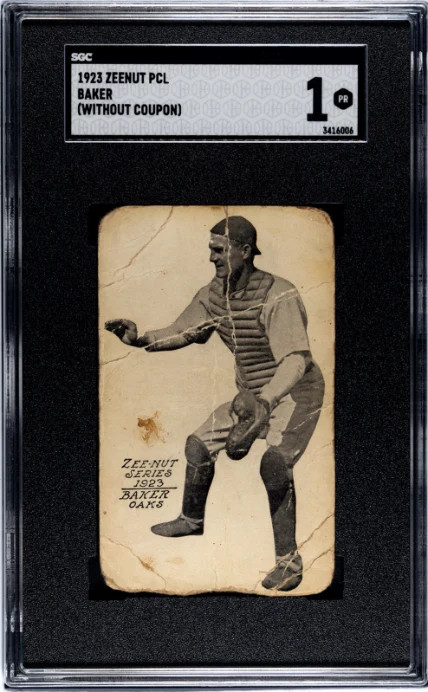 1923 ZEE-NUT DEL BAKER NNO POOR ZEENUT SGC 1 BASEBALL OAKLAND OAKS 1923 ZEE-NUT DEL BAKER NNO POOR ZEENUT SGC 1 BASEBALL OAKLAND OAKS
