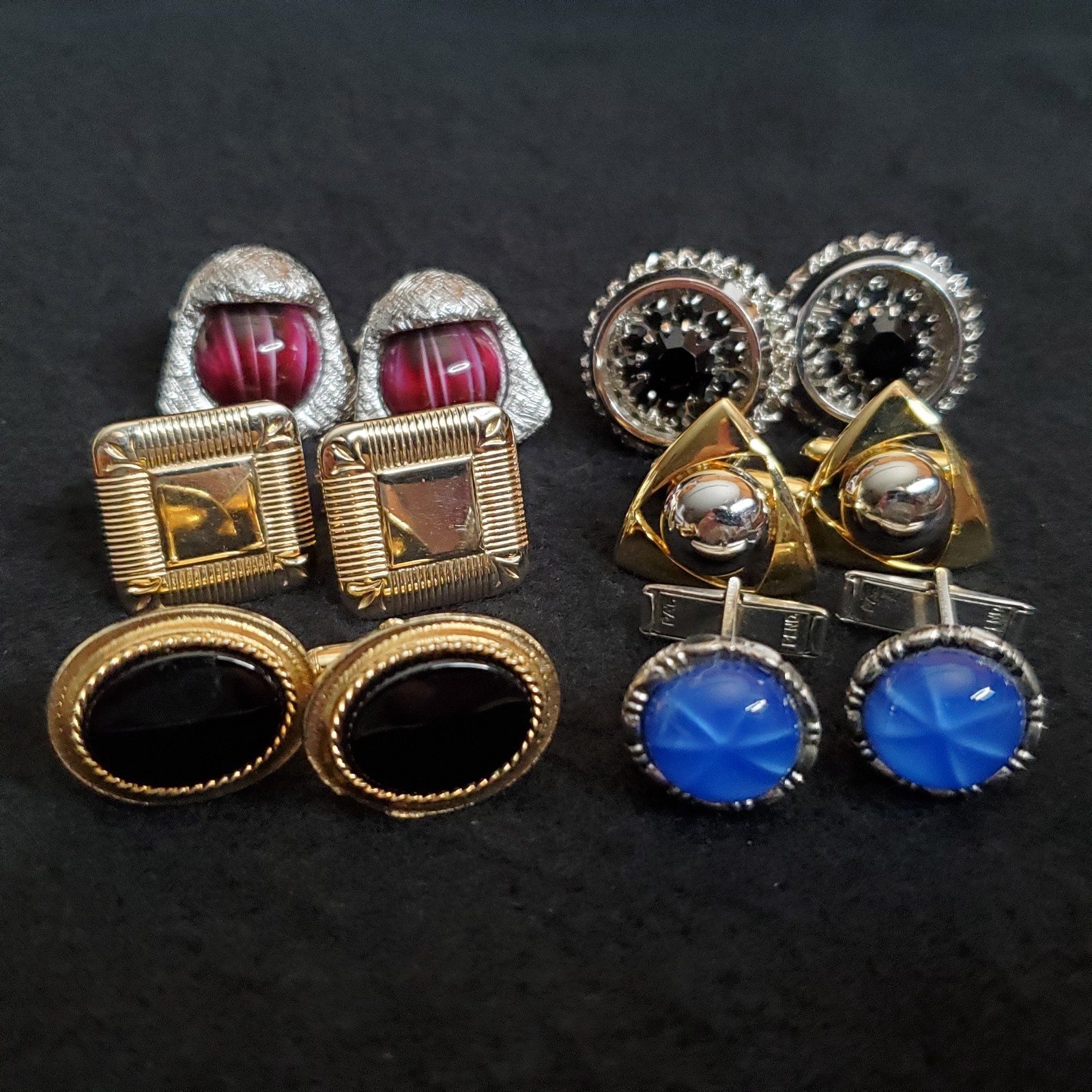 Vintage Cufflink Lot of 6 Pair Silver Gold Tone Anson Avon