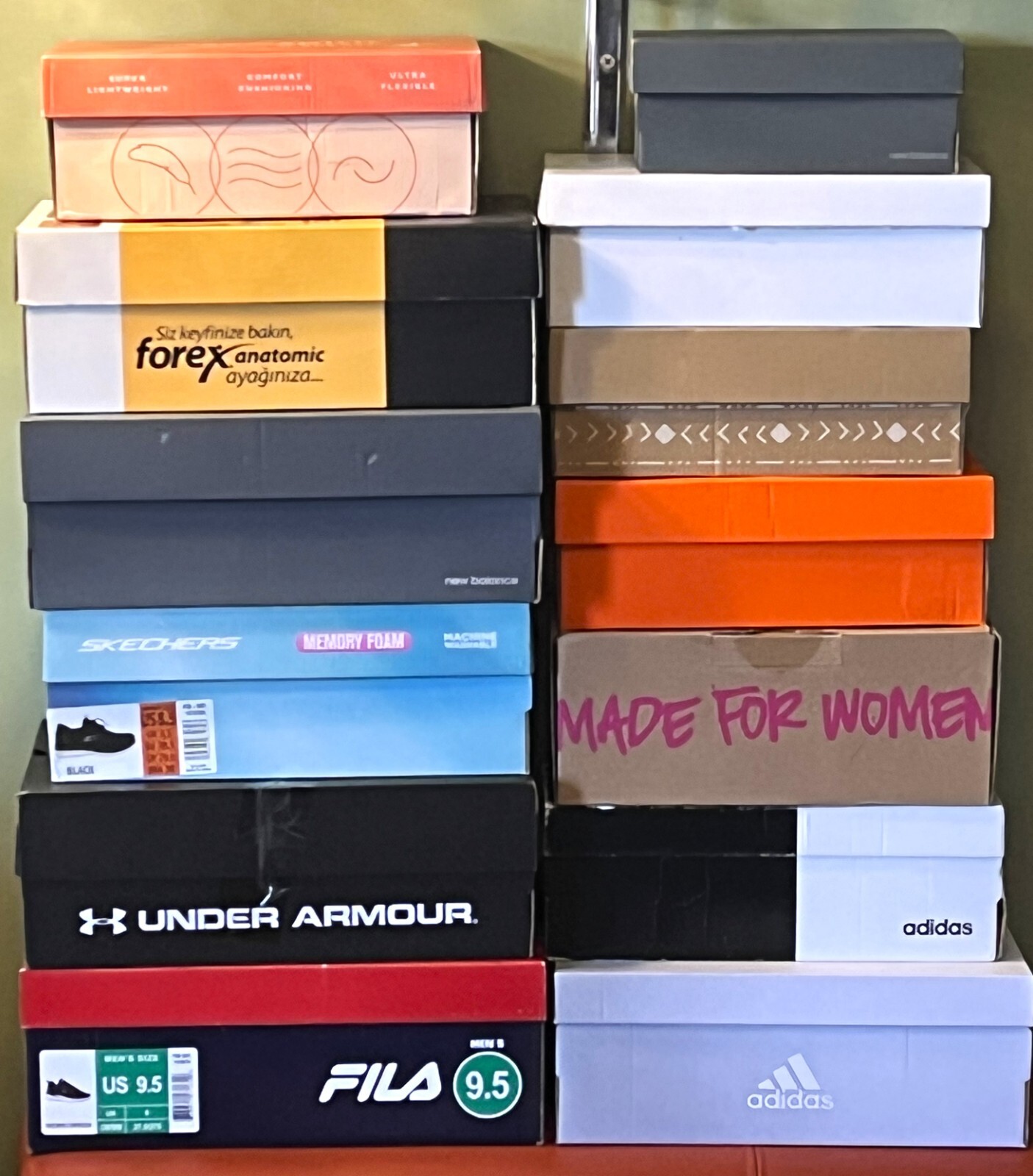 13 EMPTY Replacement Shoe Sneaker Boxes: FILA, New Balance, Adidas NO Shoes