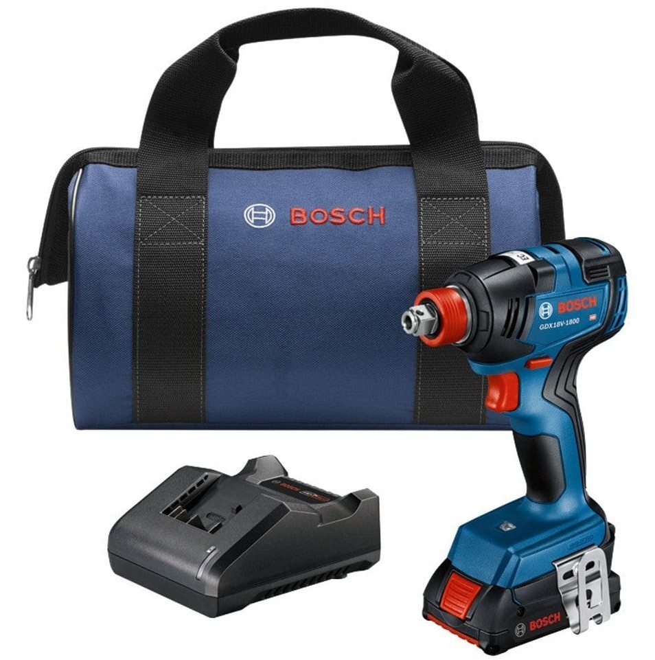 Bosch 18V Two-In-One Impact Driver Wrench Kit Reconditioned GDX18V-1800B12-RT