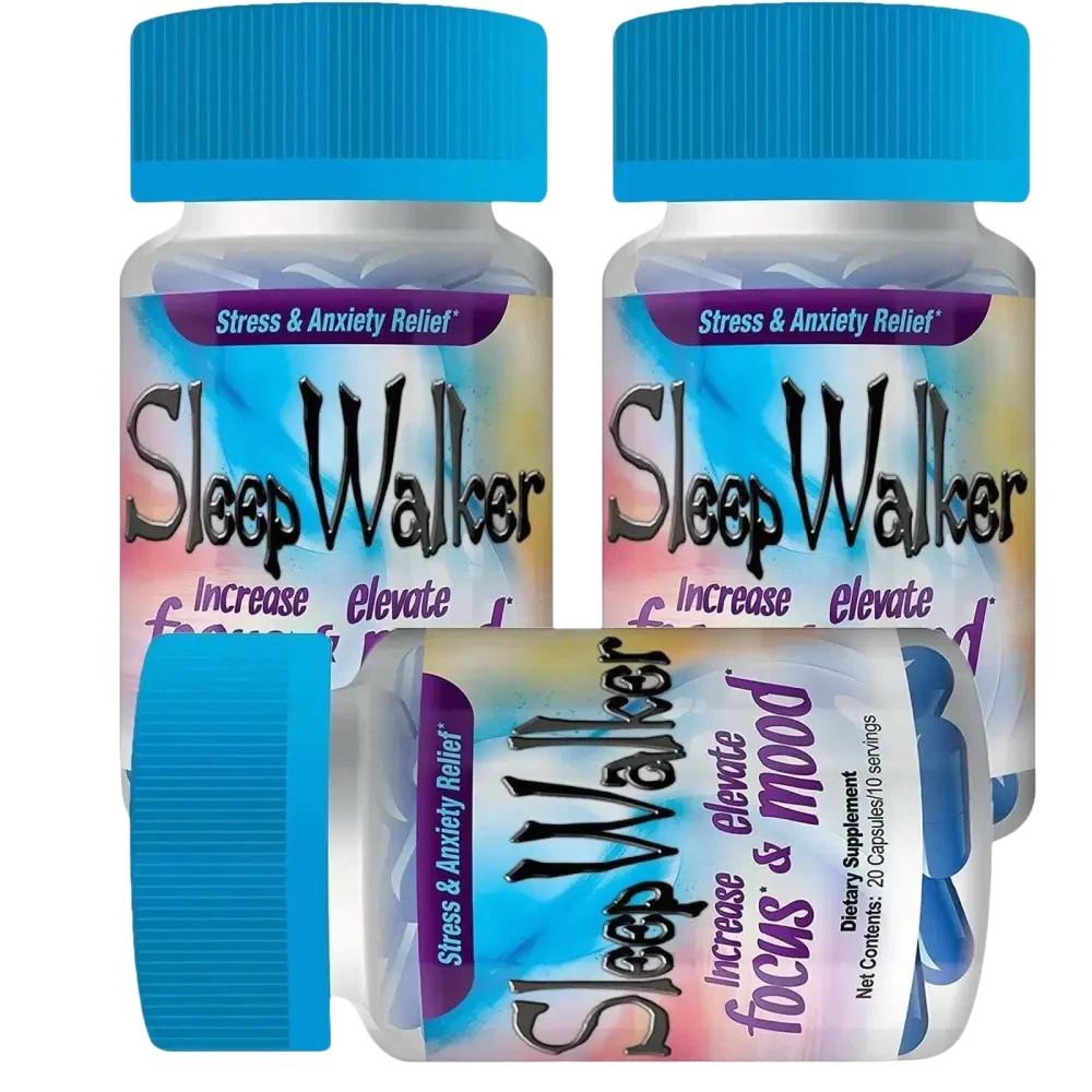 Sleepwalker 20ct 3 Bottles Focus Increase Mood Enhancer SEALED BOTTLE Sleepwalker 20ct 3 Bottles Focus Increase Mood Enhancer SEALED BOTTLE