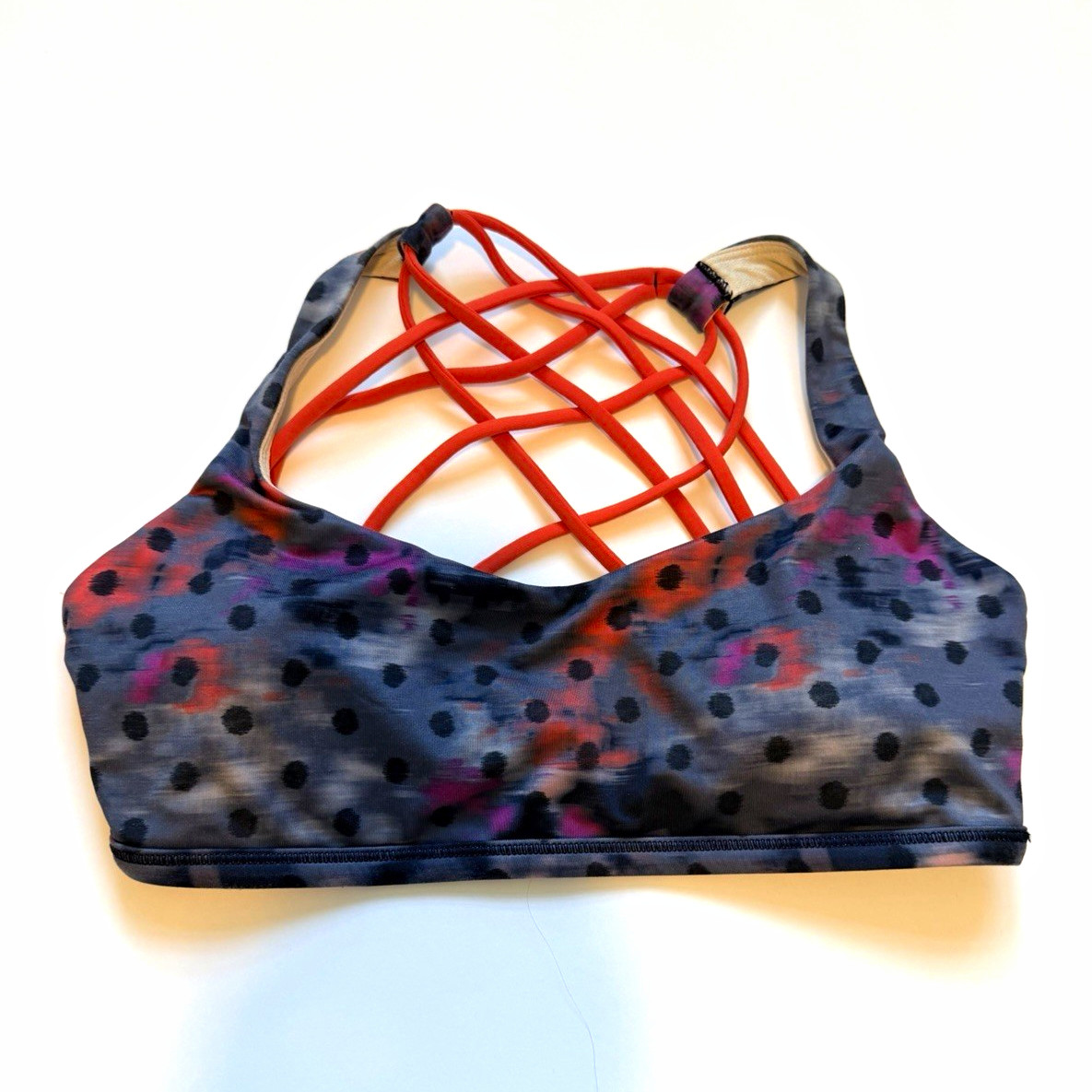 Lululemon Women\'s Multicolor Abstract Sports Bra S Strappy Crossback