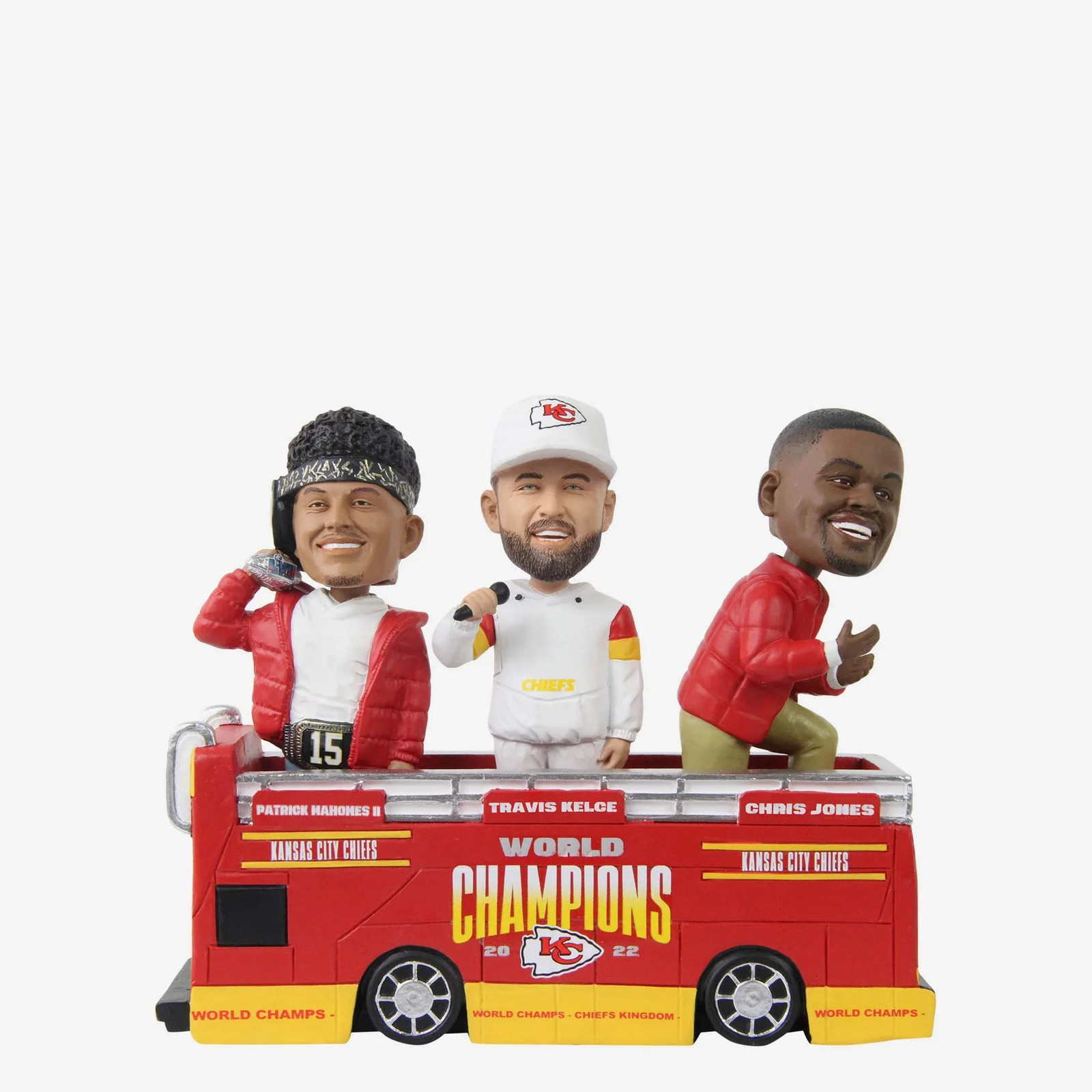 Patrick Mahomes Kelce Jones Kansas City Chiefs Super Bowl Parade Bus Bobblehead Patrick Mahomes Kelce Jones Kansas City Chiefs Super Bowl Parade Bus Bobblehead