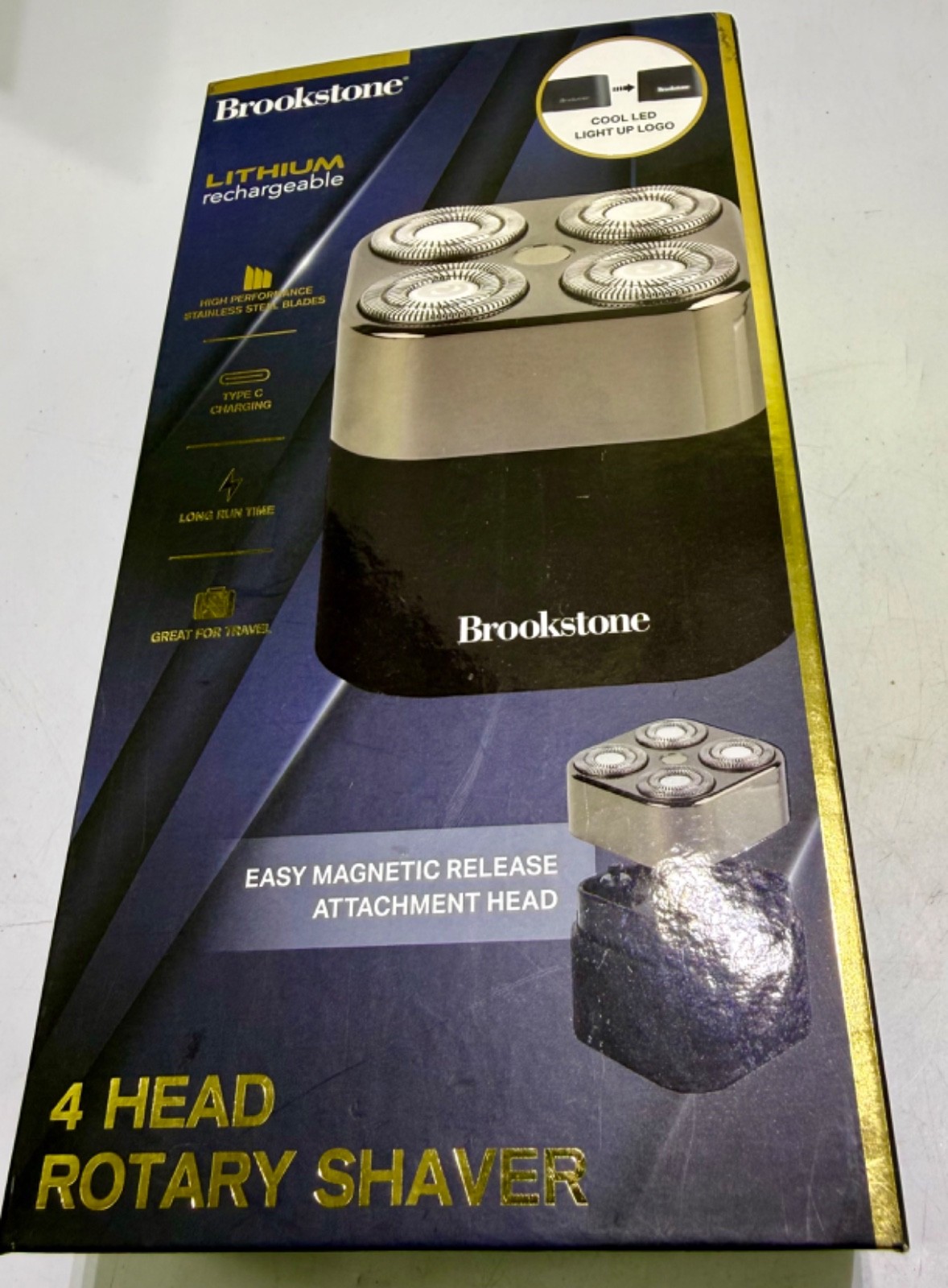 Brookstone 4 Head Cordless Rechargeable Men\'s Rotary Electric Shaver Brand New Brookstone 4 Head Cordless Rechargeable Men\'s Rotary Electric Shaver Brand New