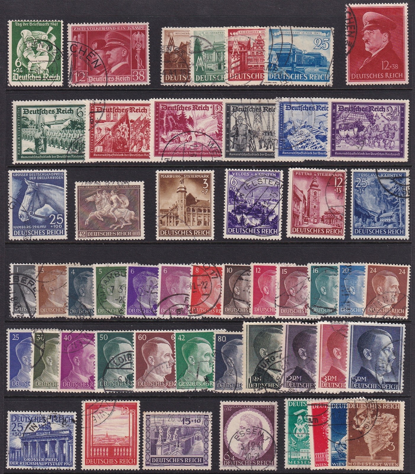 Lot-R Authentic Historical Stamps Germany WWII Wehrmacht Hitler Sets U