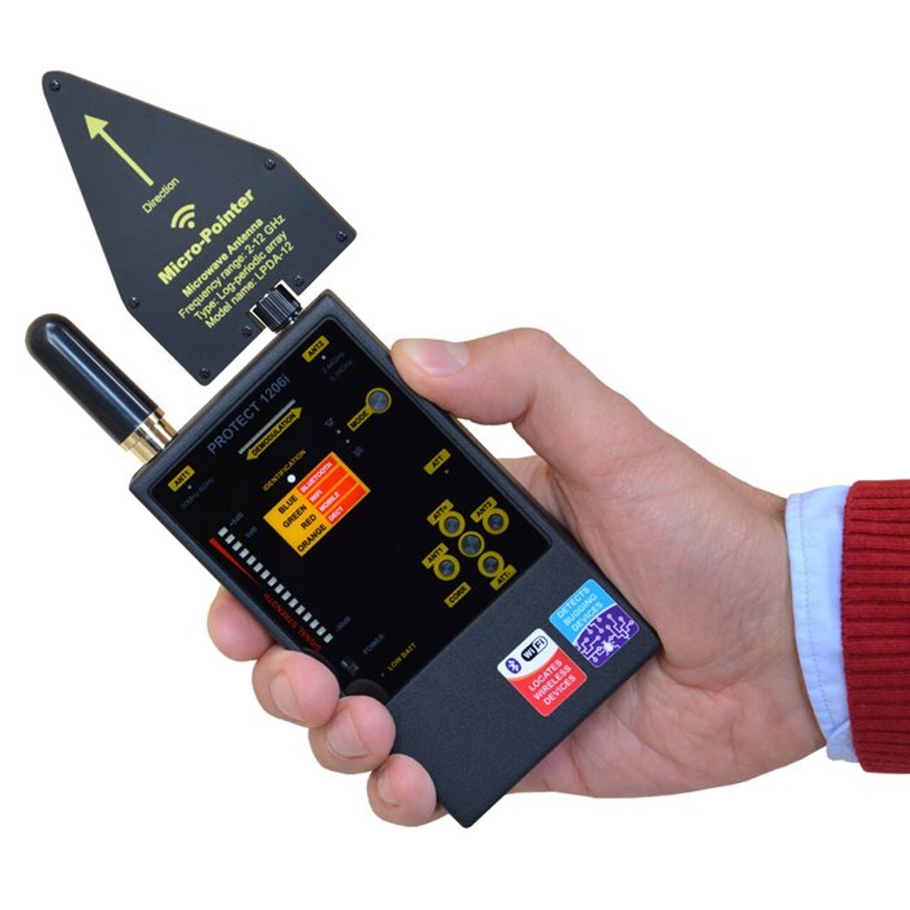 KJB Professional Digital DD1206 RF WiFi GSM Bug Detector Counter Surveillance KJB Professional Digital DD1206 RF WiFi GSM Bug Detector Counter Surveillance
