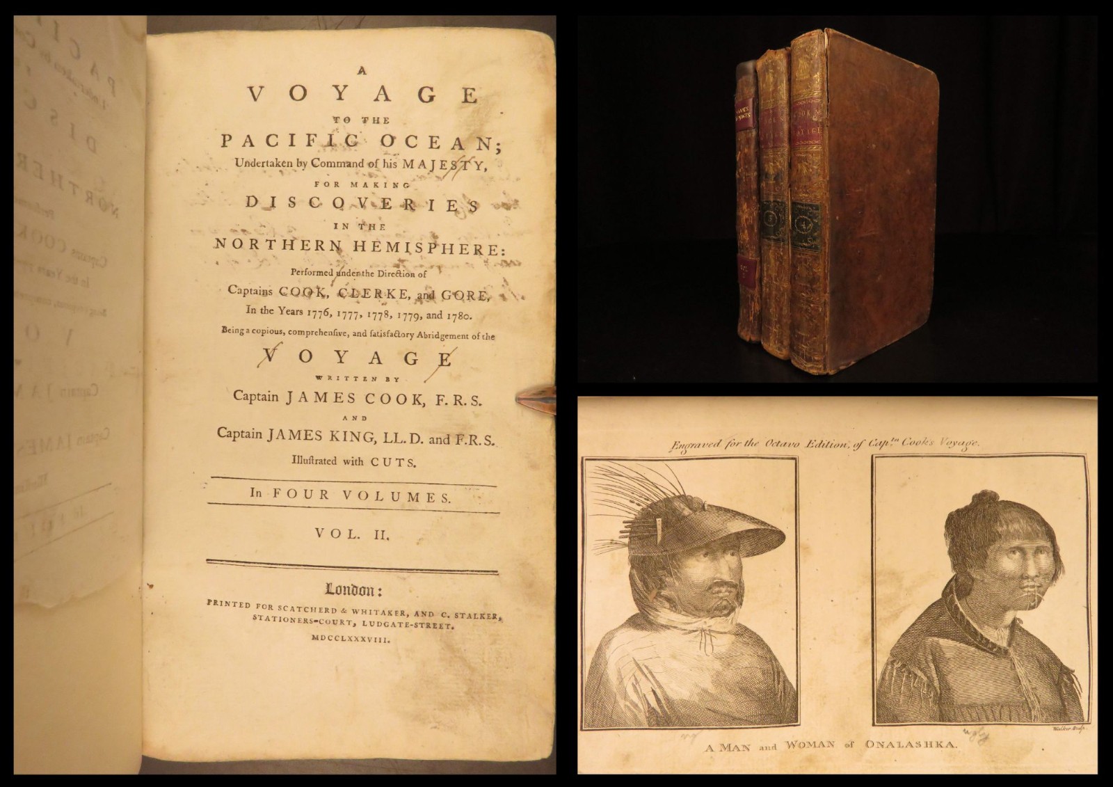 1786 – A Voyage to the Pacific Ocean – James Cook | Leather 3vol Set