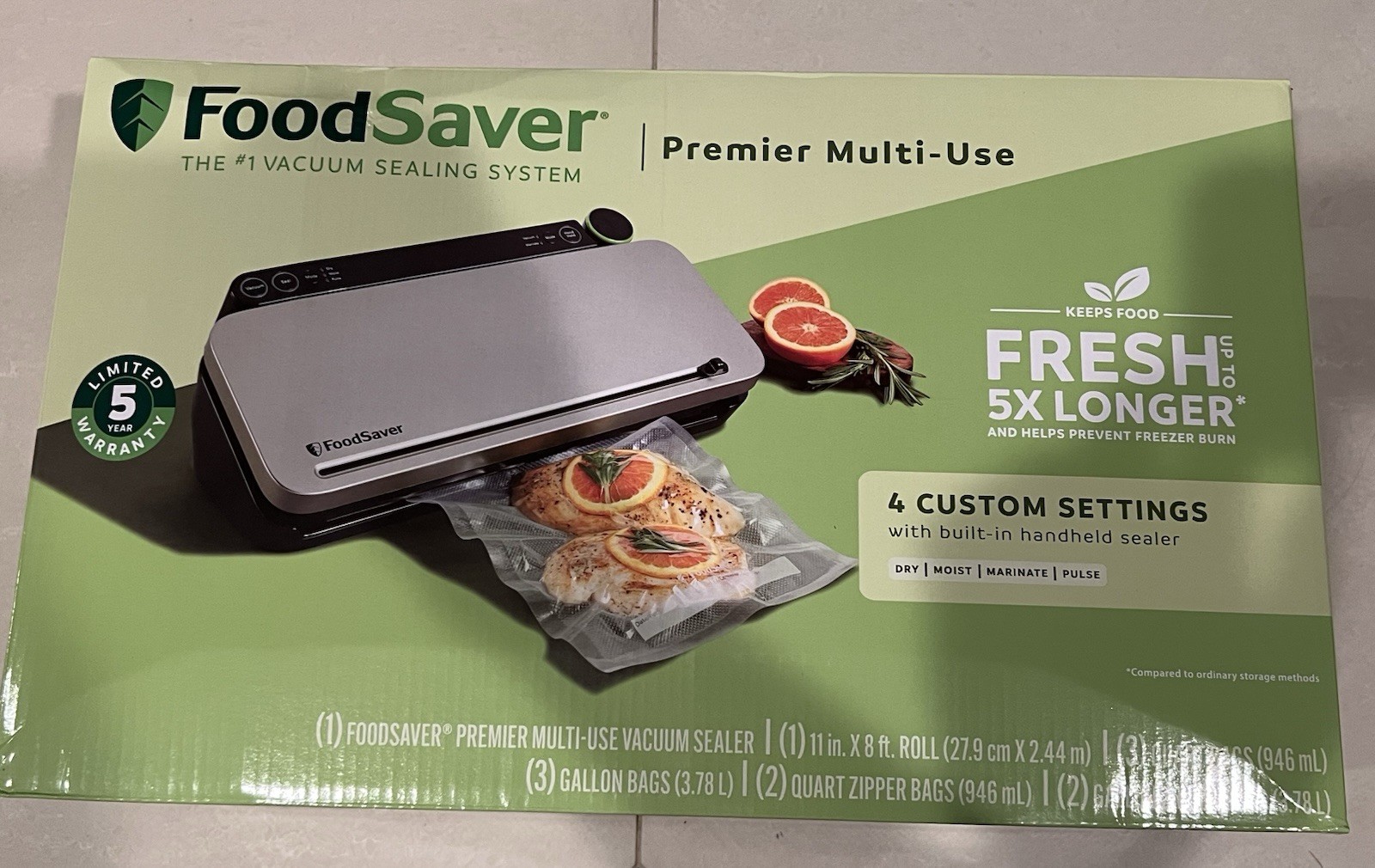 FoodSaver VS3130 Multi-Use Food Preservation System Vacuum Sealer New